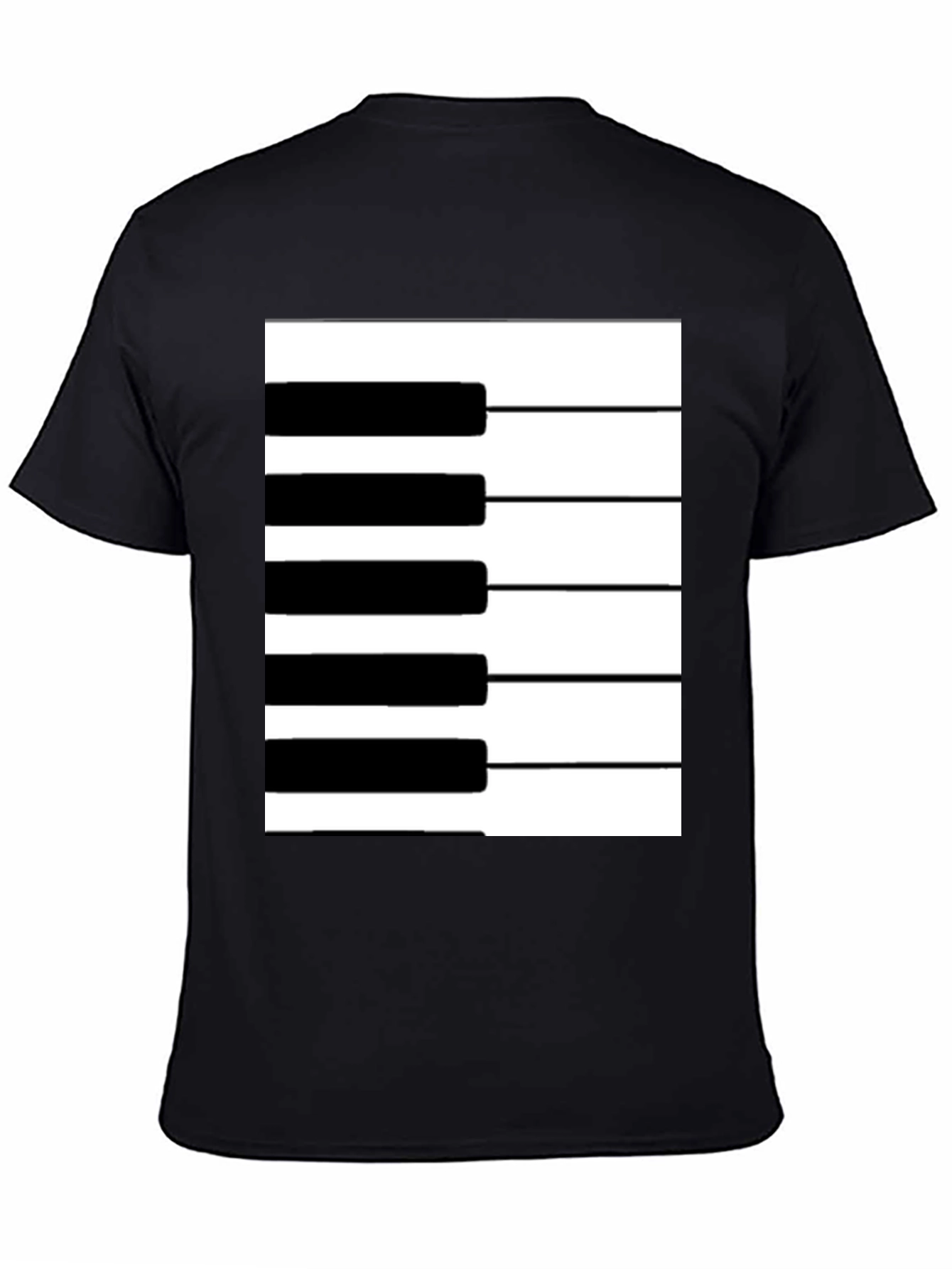 Black Piano Keys Graphic Tee - Black Cotton T-Shirt view 4