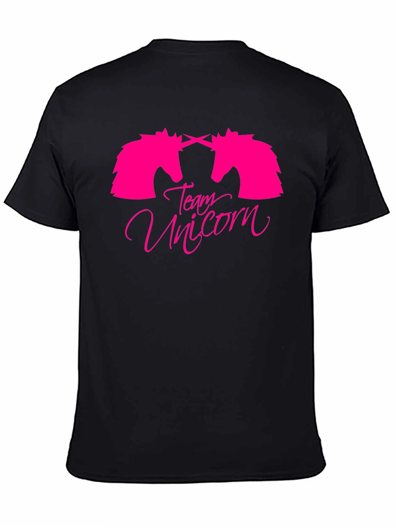 Black Team Unicorn Graphic T-Shirt view 4