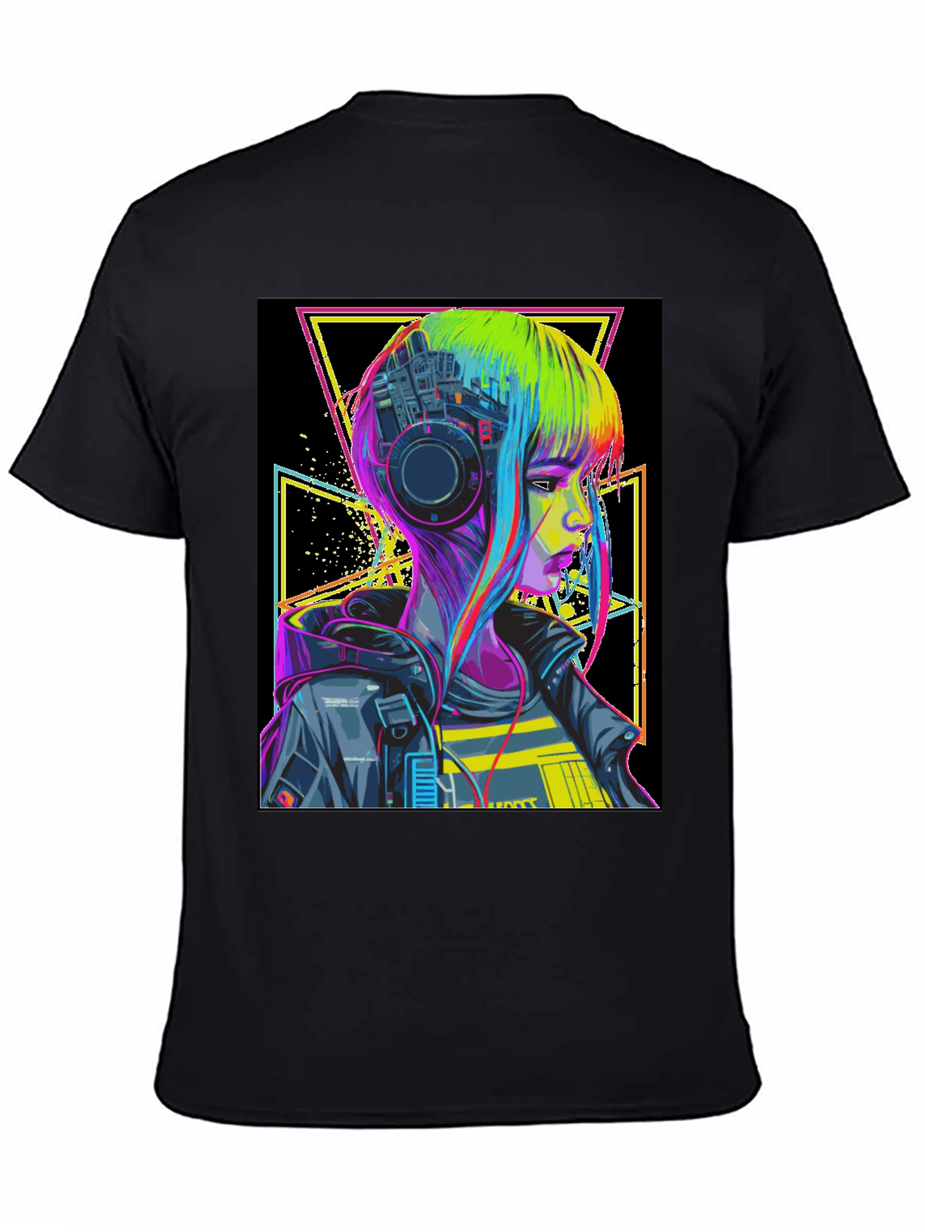 Black Cyberpunk Style T-Shirt - Edgy Techwear view 4