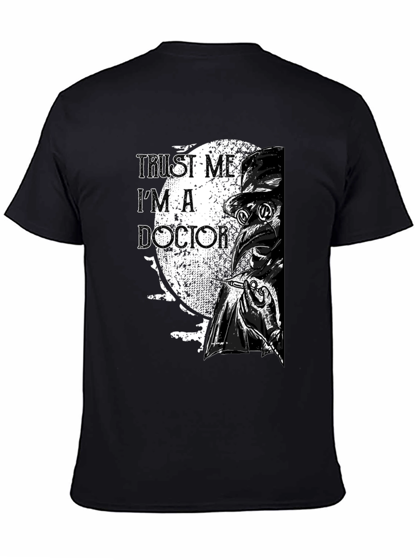 Black Trust Me I'm A Doctor Plague Doctor T-Shirt  view 4