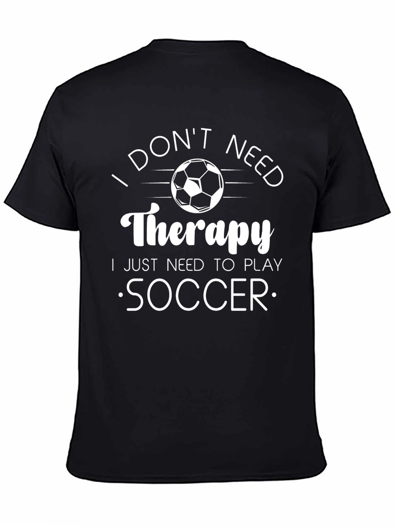Black Soccer Therapy Graphic T-Shirt - Black view 4