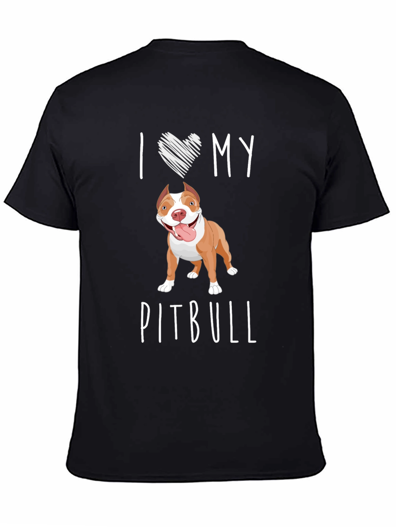 Black I Love My Pitbull T-Shirt view 4
