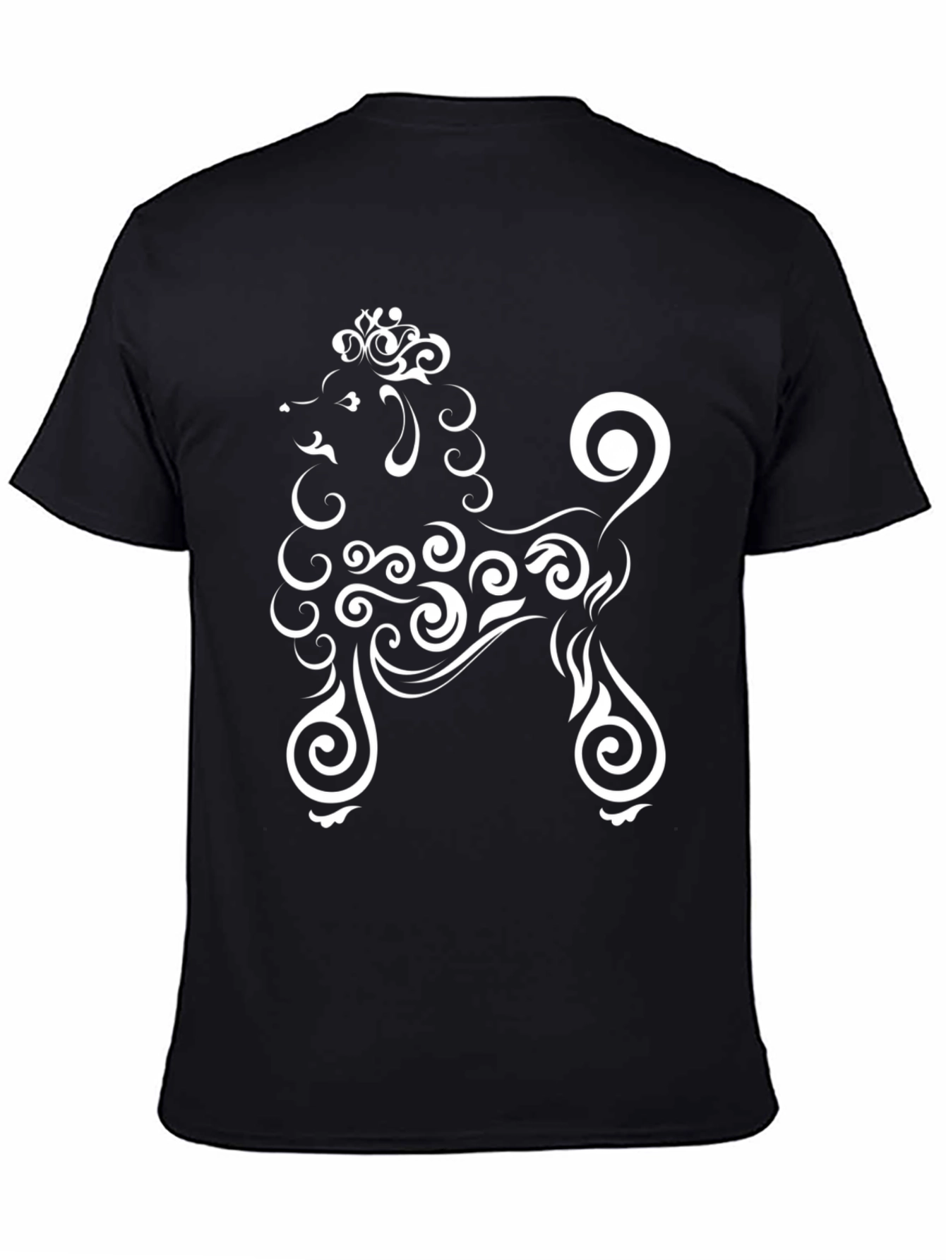 Black Stylish Black T-Shirt with Poodle Design view 4