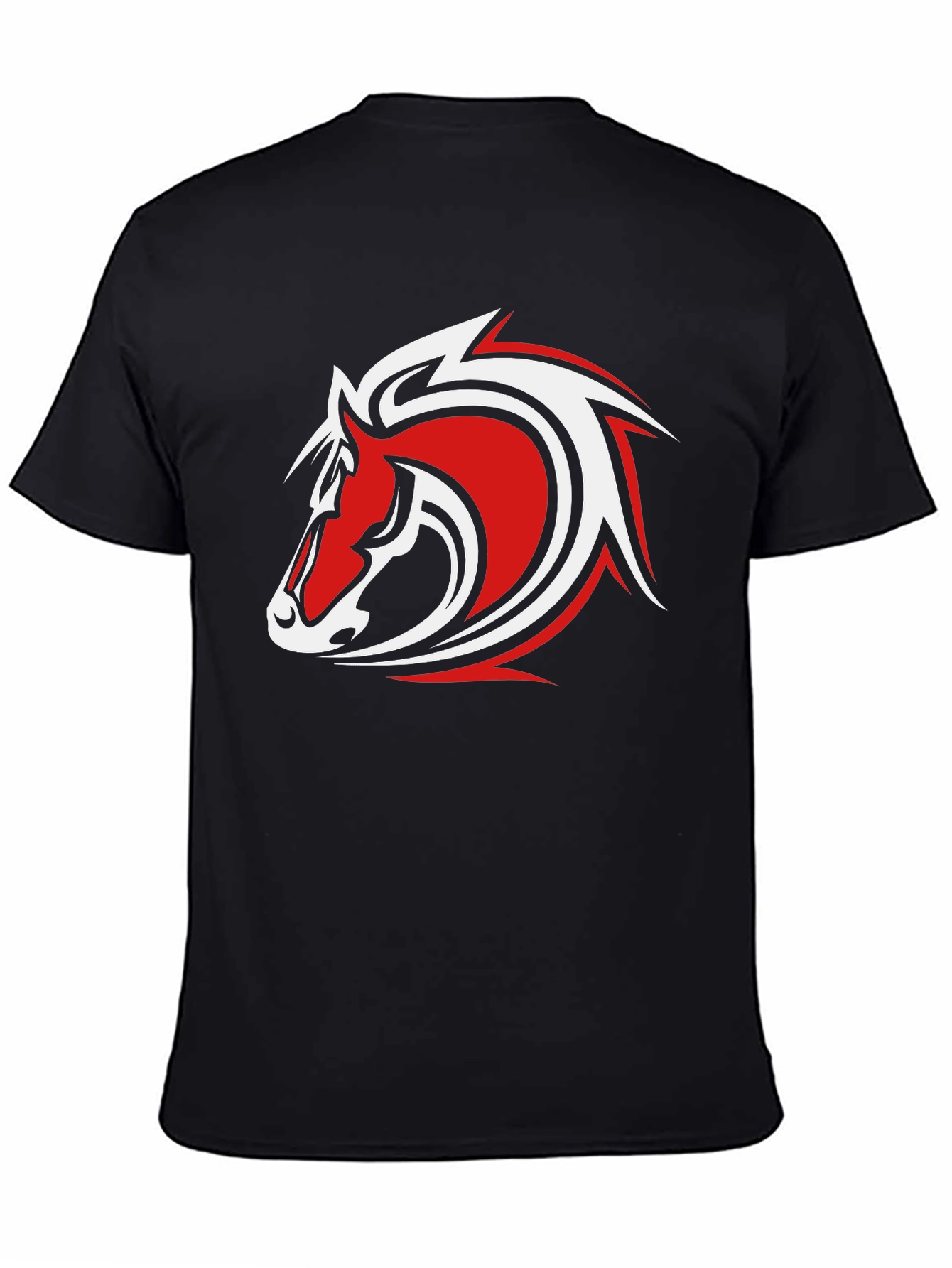 Black Black T-Shirt with Horse Head Graphic view 4