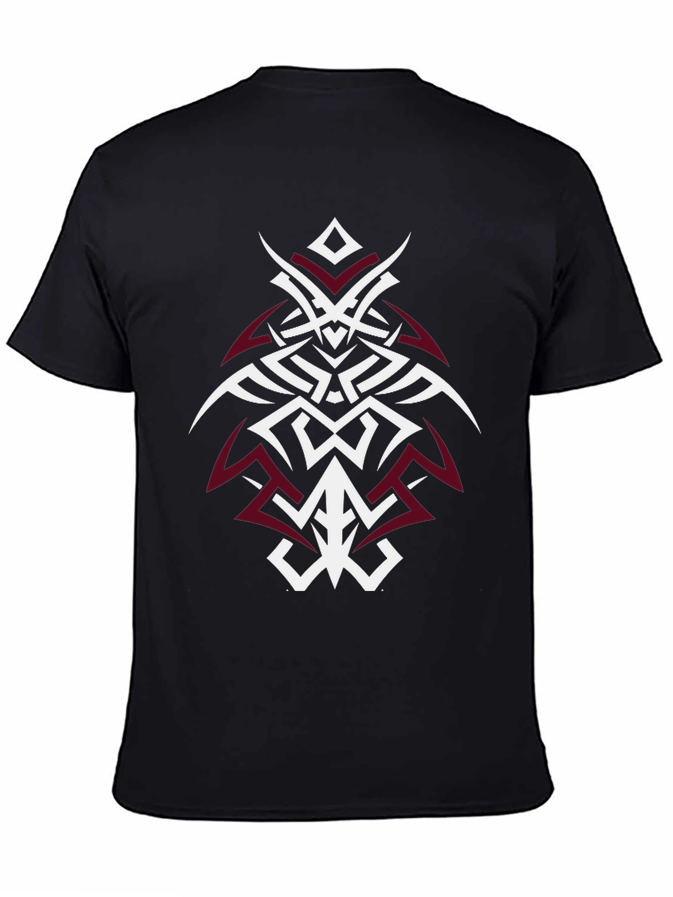 Black Tribal Owl Graphic Tee - Black Cotton T-Shirt view 4
