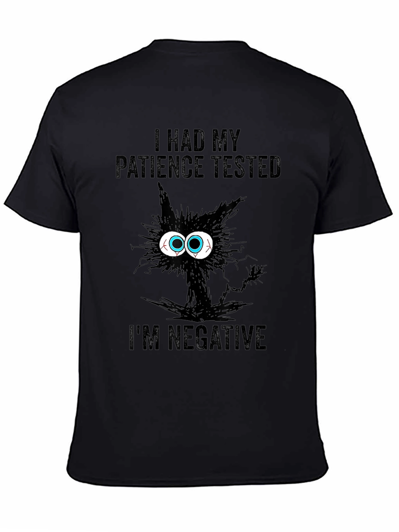 Black I Had My Patience Tested Cat T-Shirt view 4