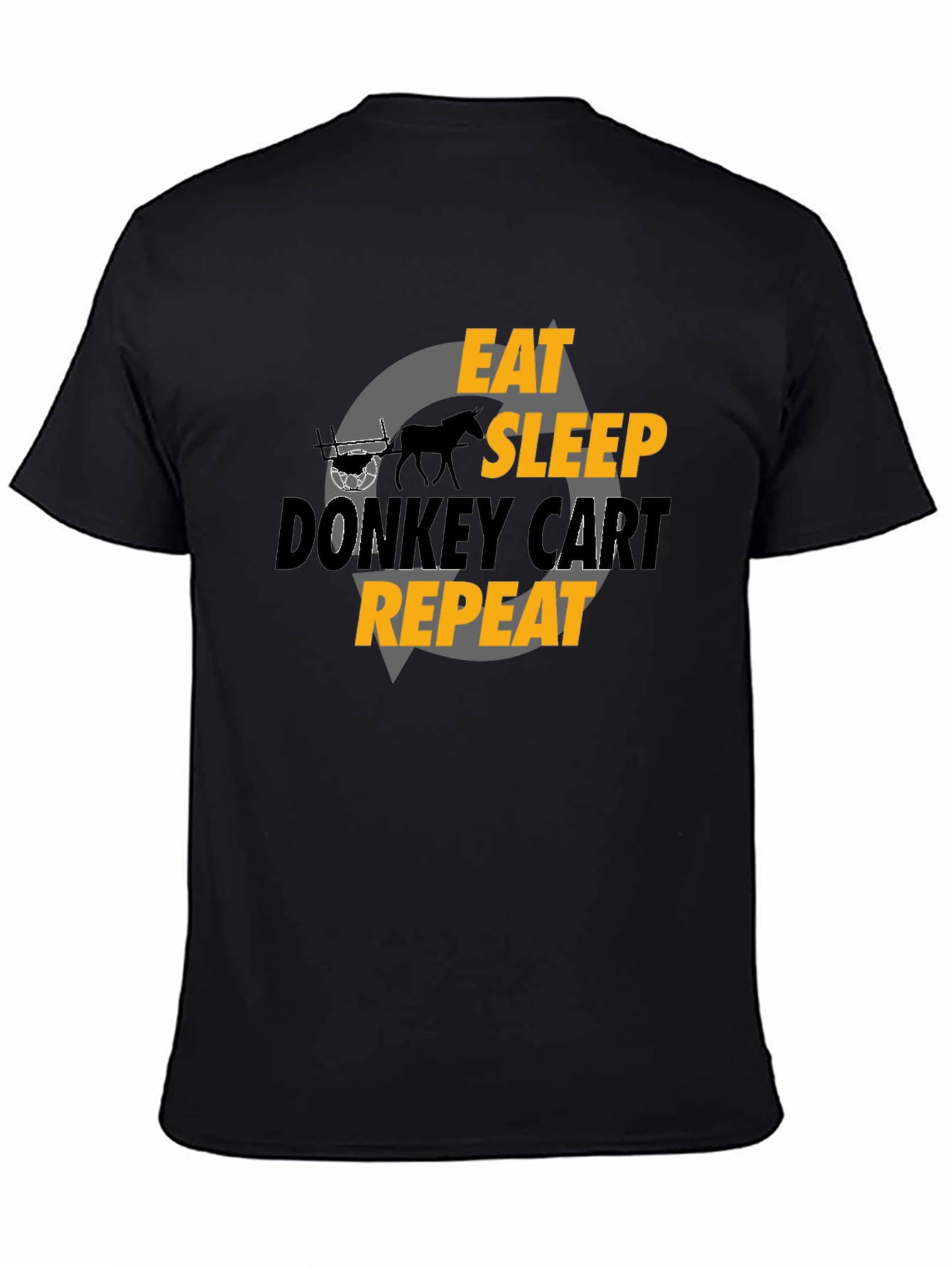 Black Eat Sleep Donkey Cart Repeat - Graphic T-Shirt view 4