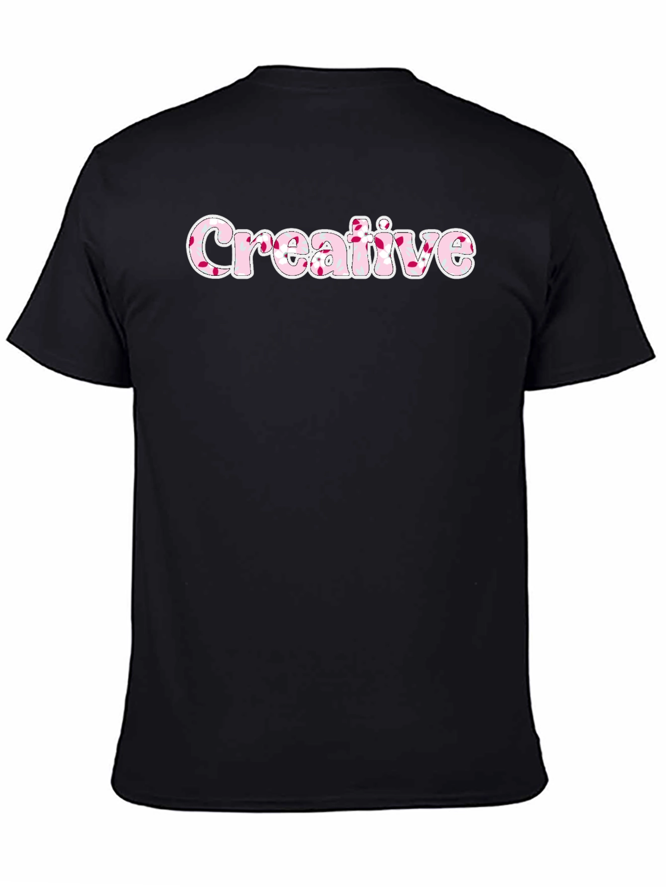 Black Creative Graphic T-Shirt view 4