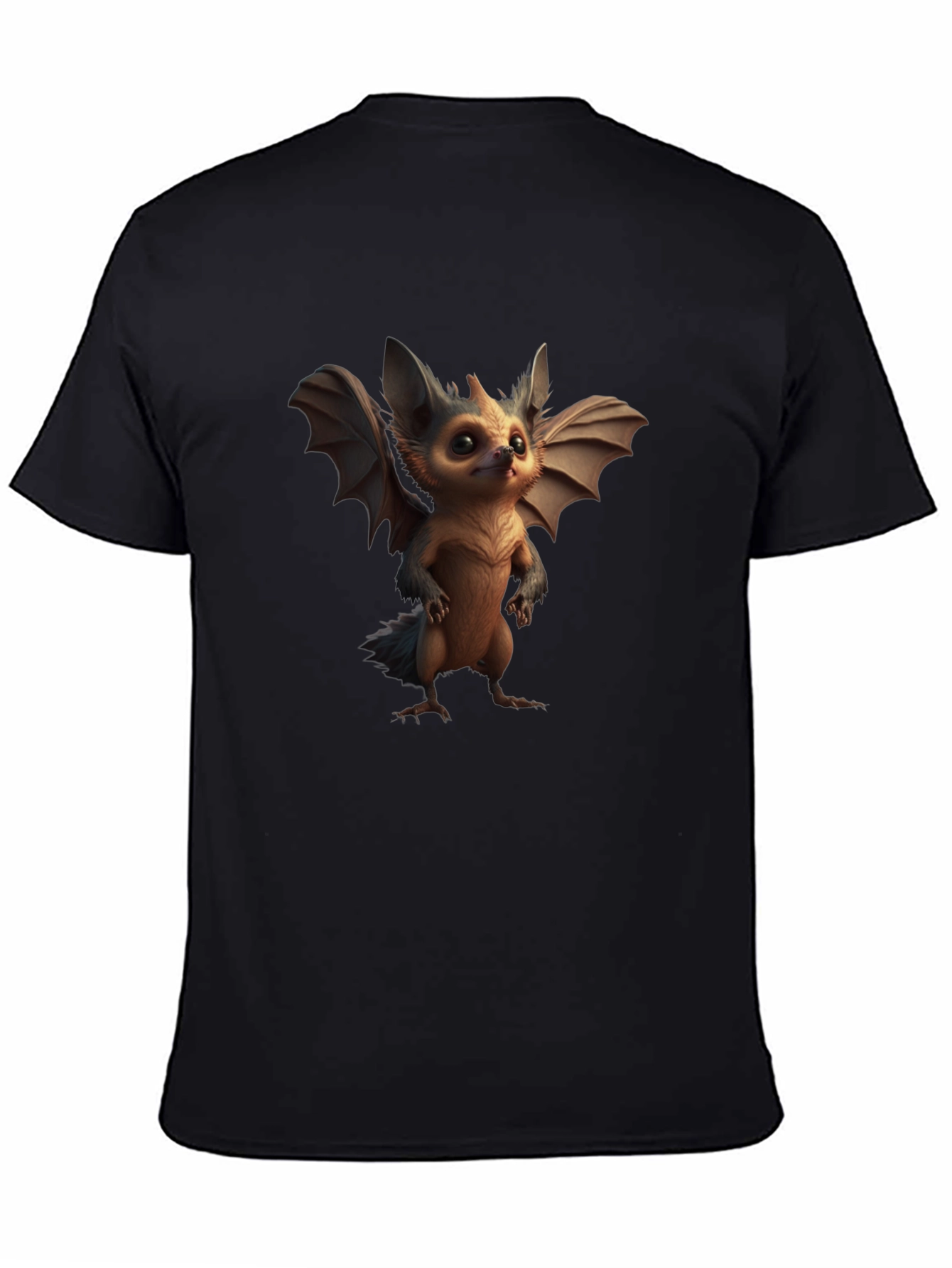 Black Cute Fantasy Creature T-Shirt - Soft Cotton Blend view 4
