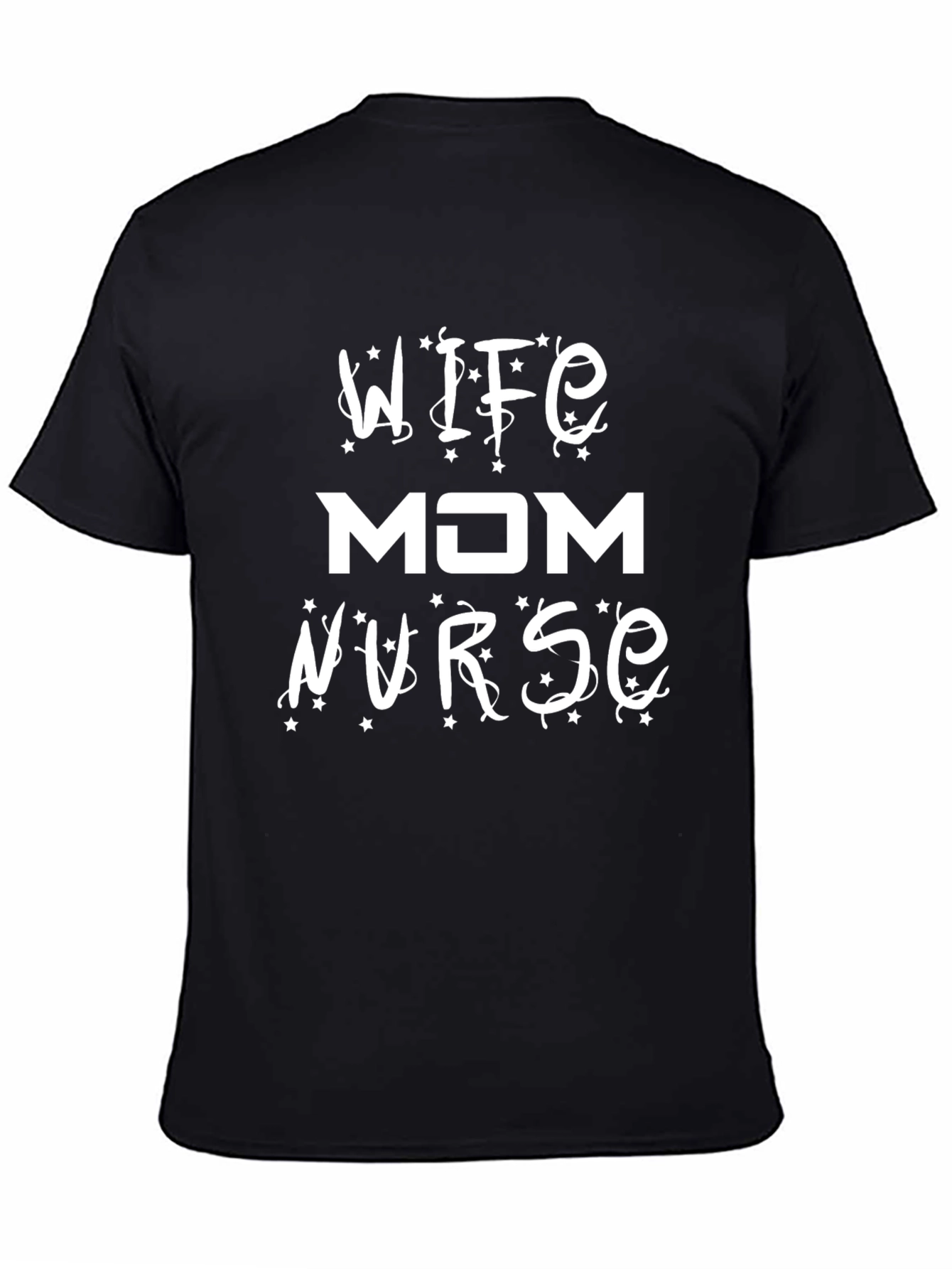 Black Wife Mom Nurse Graphic Tee view 4