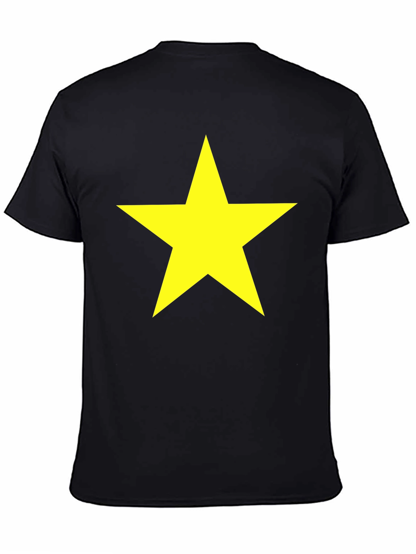 Black Bold Star Graphic Tee - Classic Crew Neck T-Shirt view 4