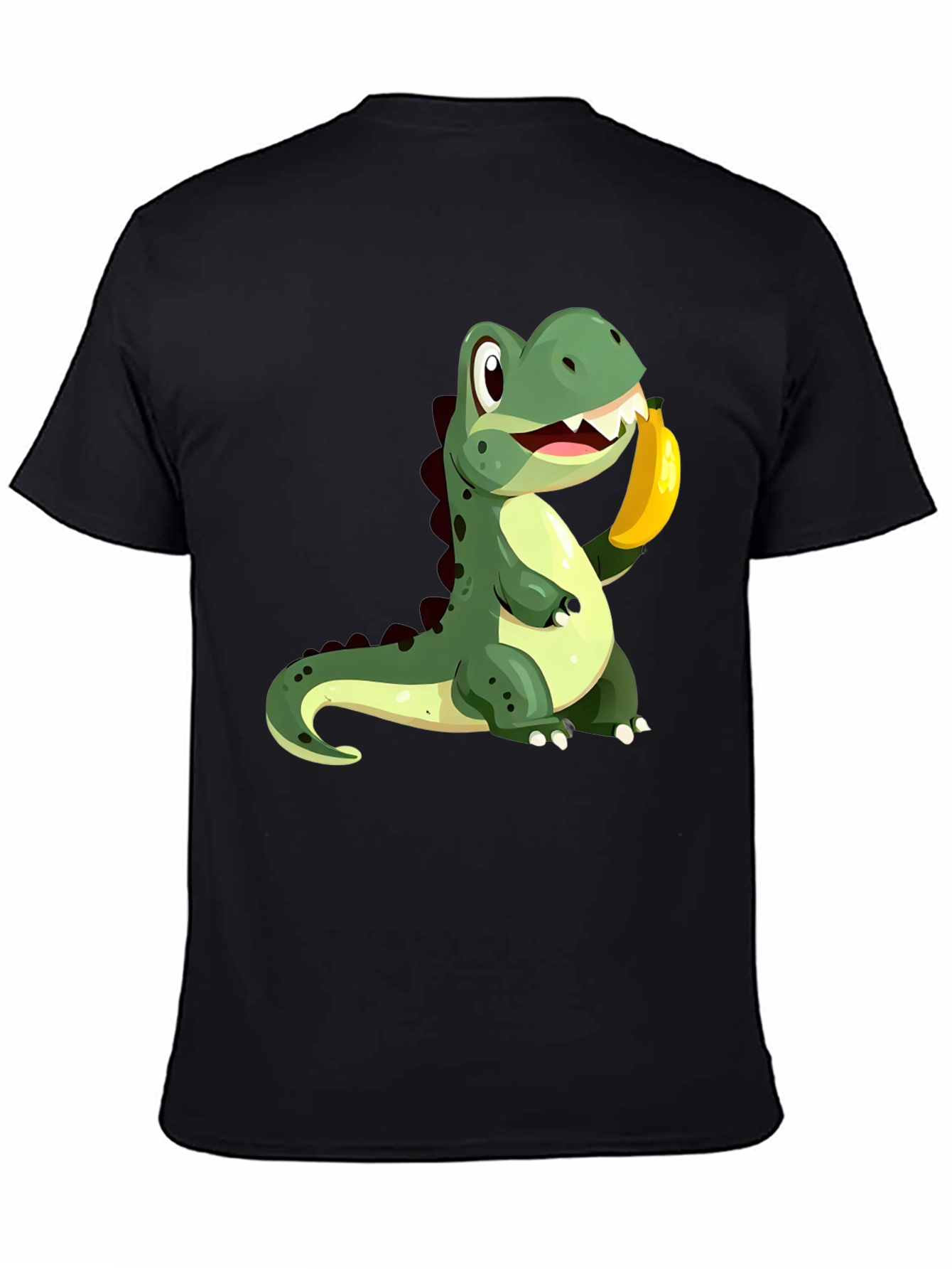 Black Dino Banana Black T-Shirt view 4