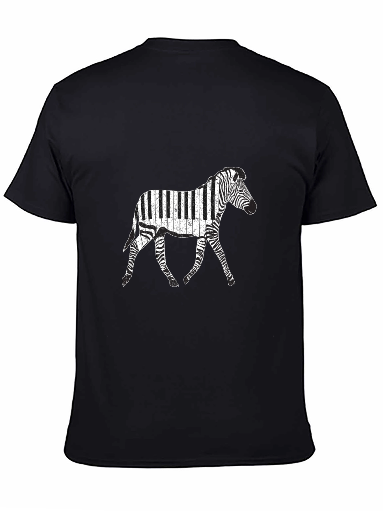 Black Piano Zebra Graphic Tee - Black view 4