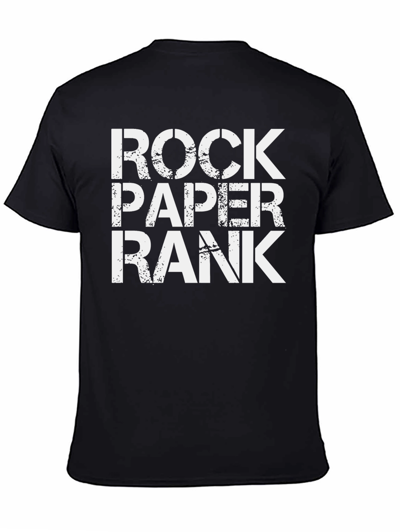 Black Rock Paper Rank Men's Black Graphic Tee view 4
