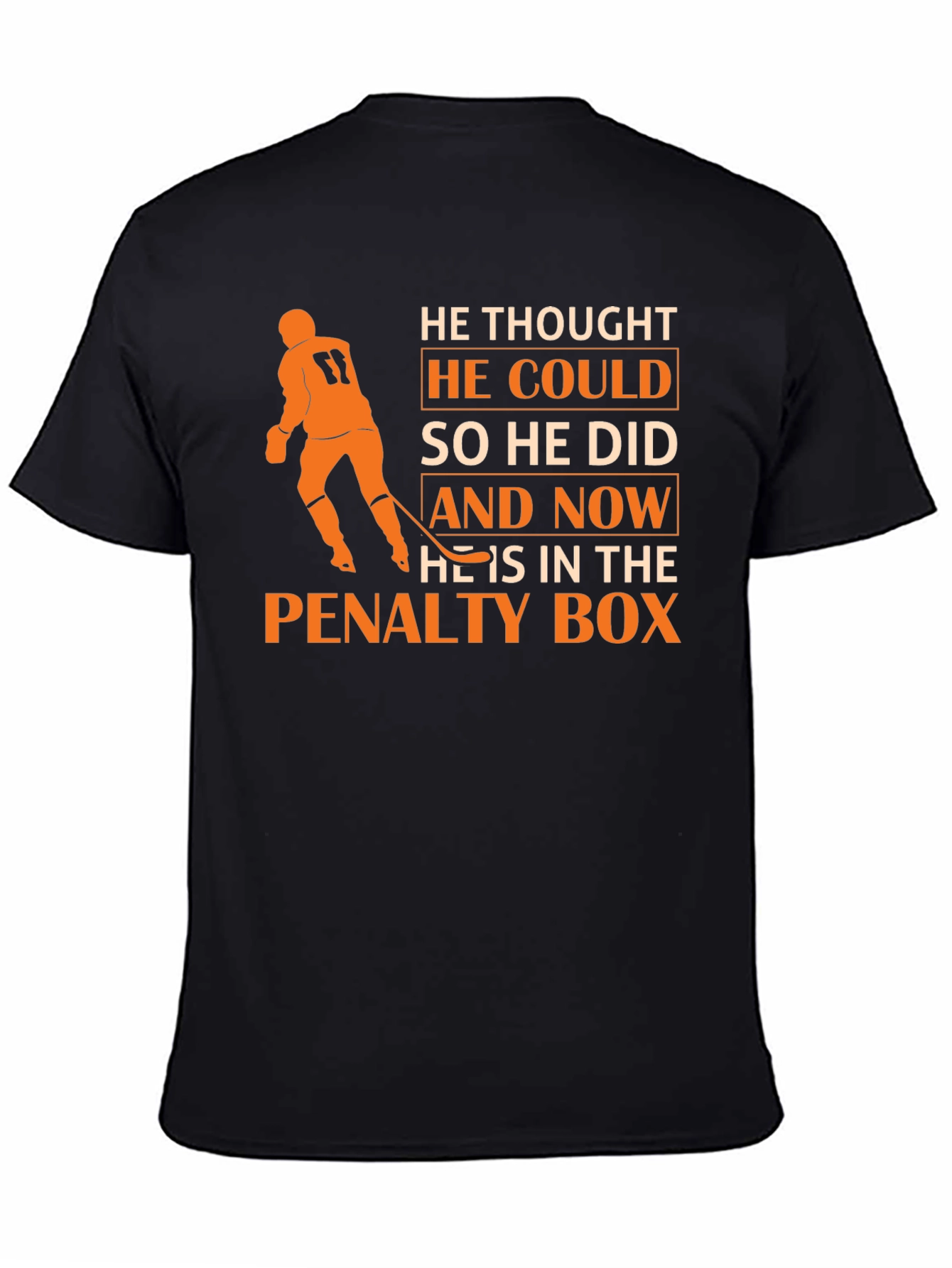 Black Hockey Penalty Box T-Shirt view 4