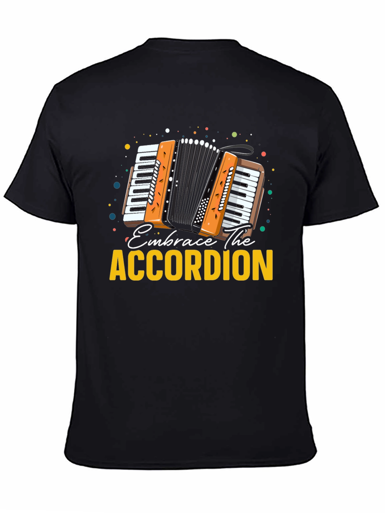 Black Embrace The Accordion Black Graphic Tee view 4