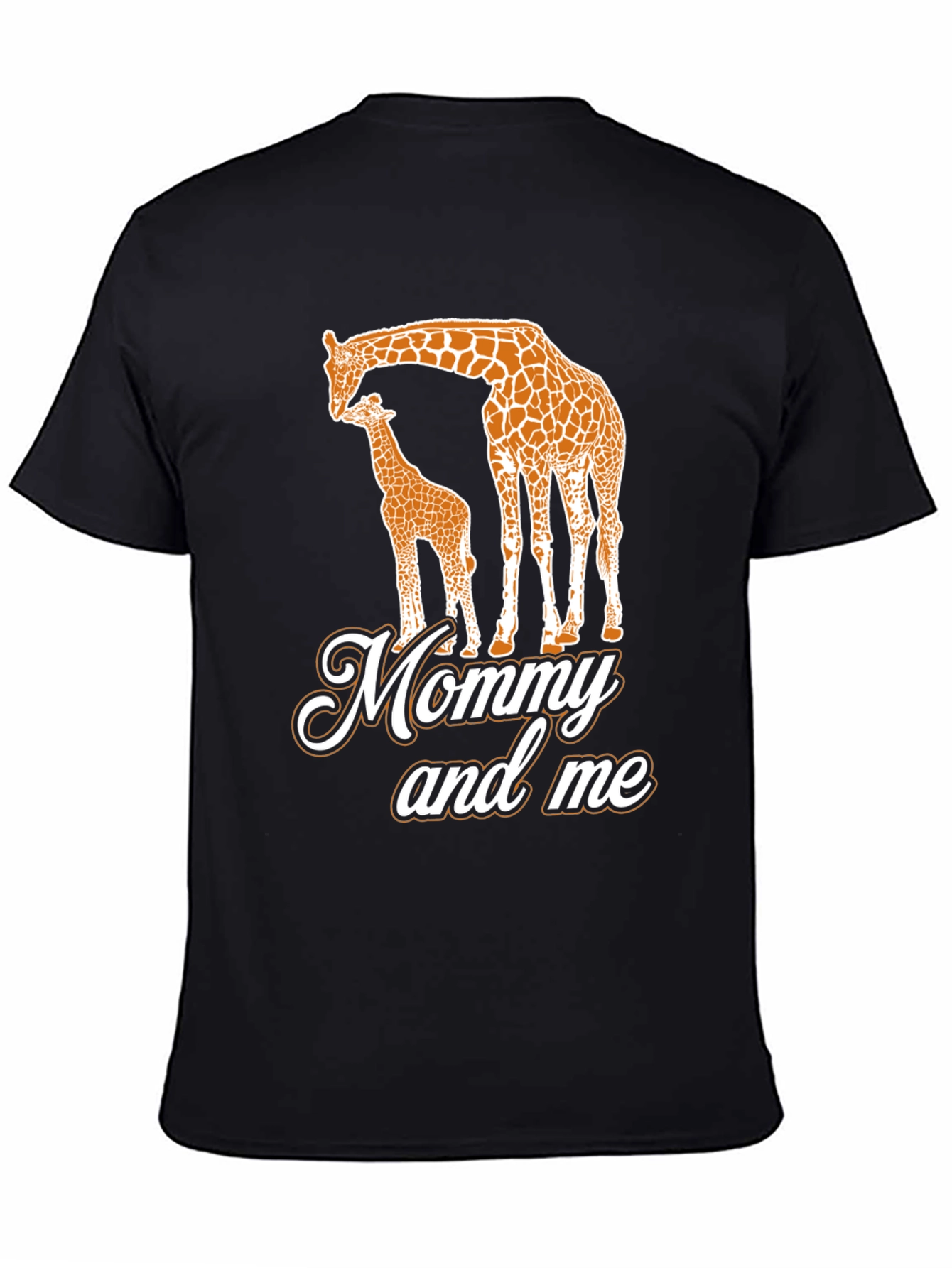 Black Mommy and Me Giraffe Black T-Shirt view 4