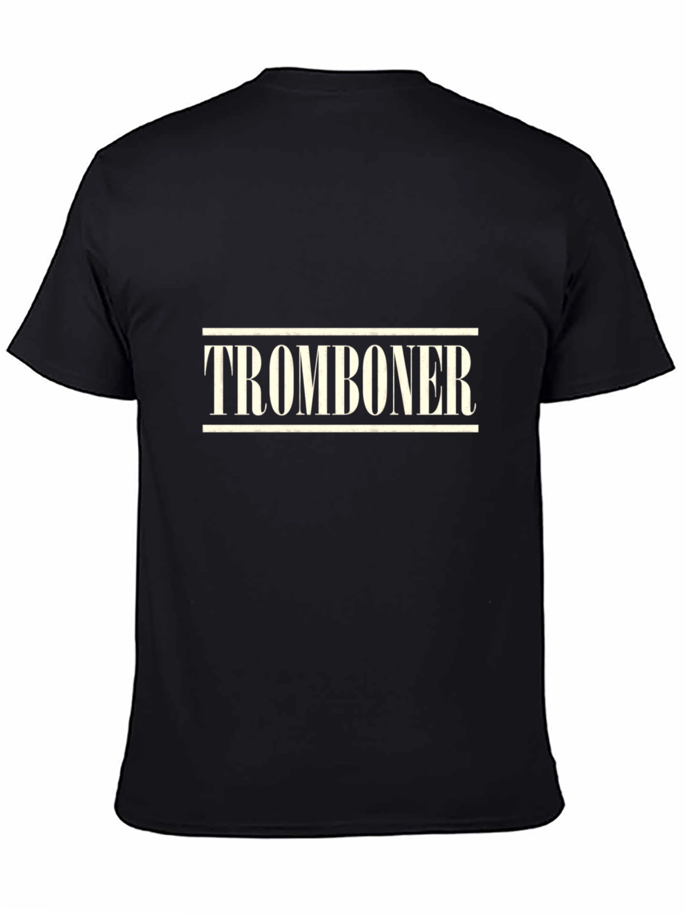 Black Tromboner Black T-Shirt - Funny Band Musician Tee view 4