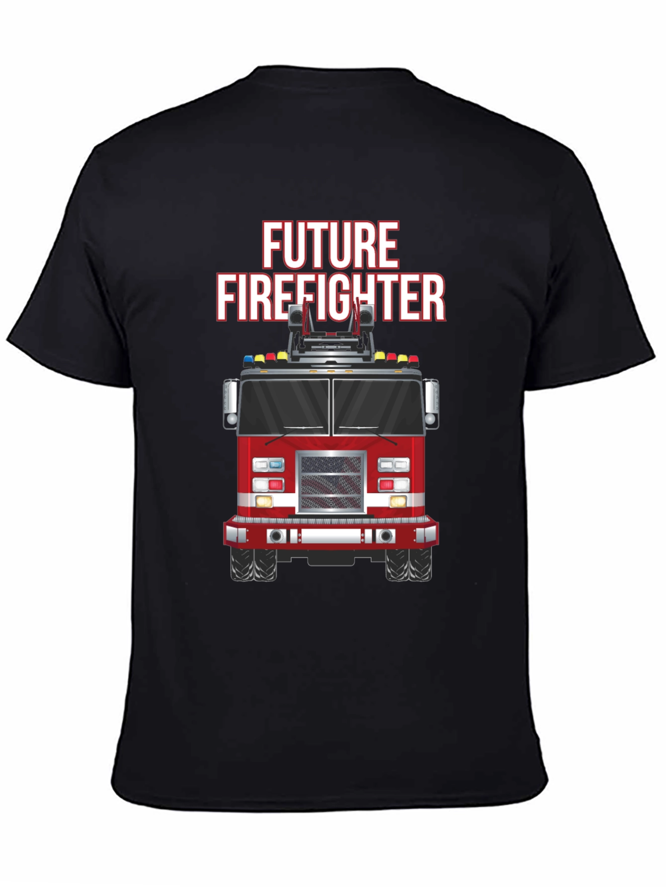 Future Firefighter Graphic Tee - Black Cotton T-Shirt - 4