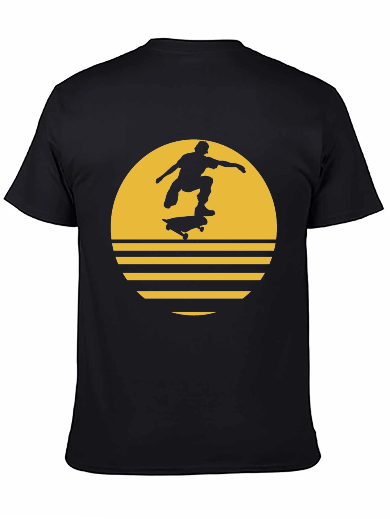 Black Skateboarder Graphic Tee - Black view 4