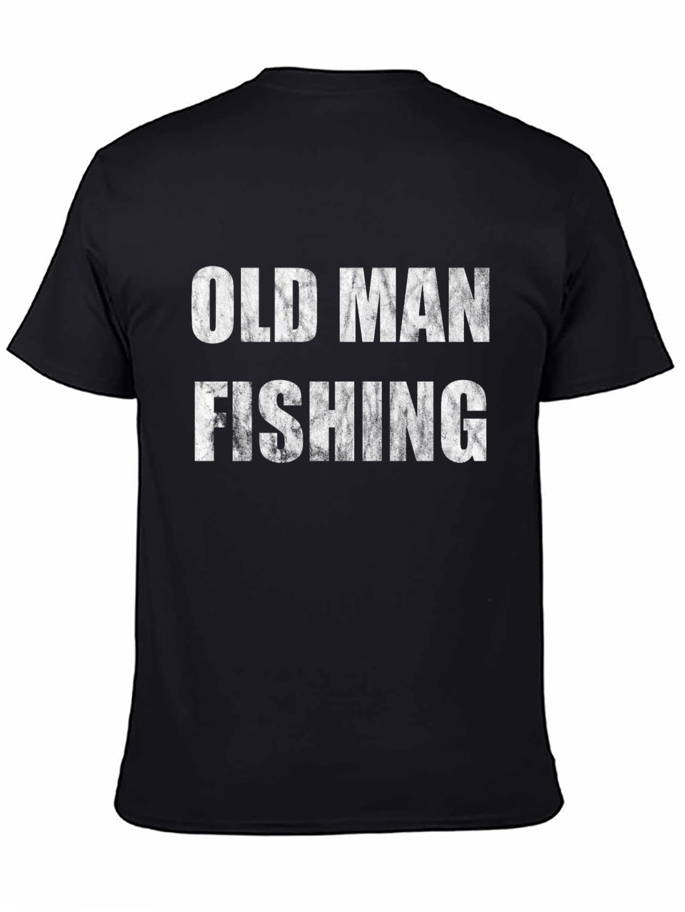 Black Old Man Fishing Black T-Shirt view 4