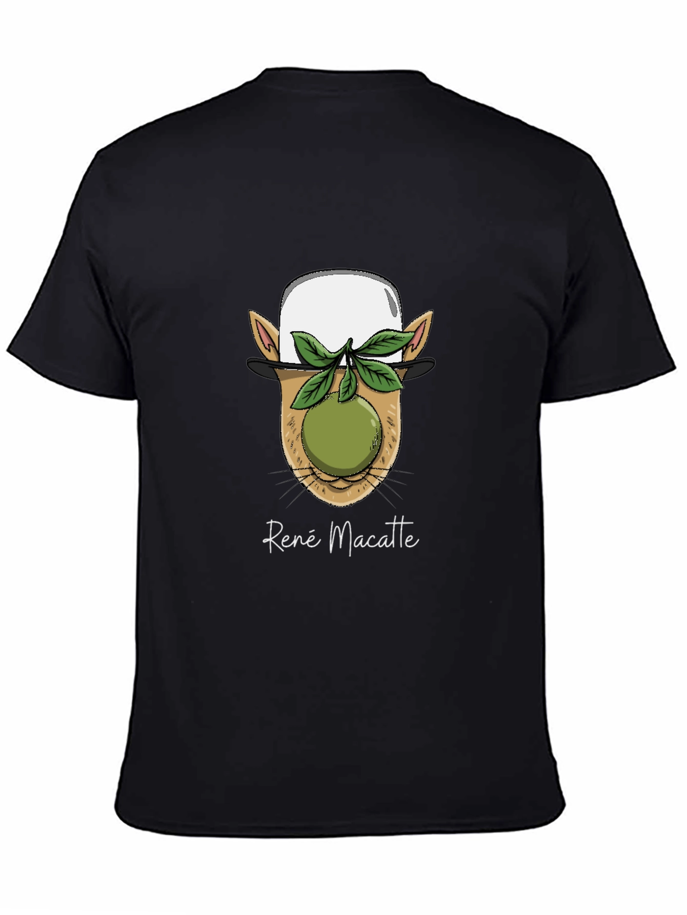 Black René Macatte Graphic T-Shirt - Unique Design view 4