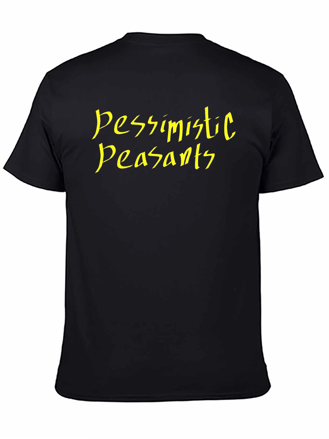 Black Pessimistic Peasants Graphic Tee - Black Cotton T-Shirt view 4