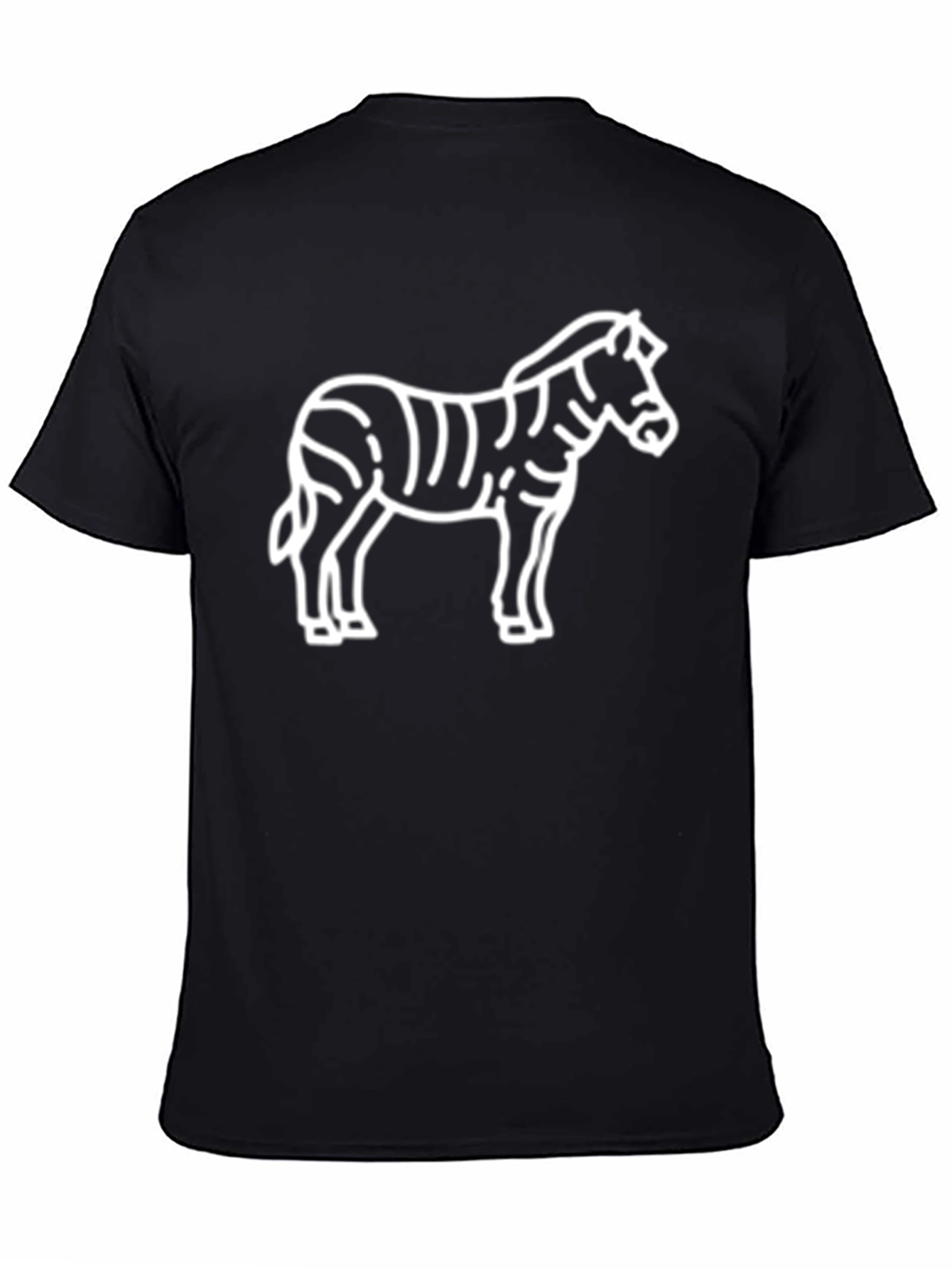 Black Zebra Graphic Tee - Black Cotton T-Shirt view 4