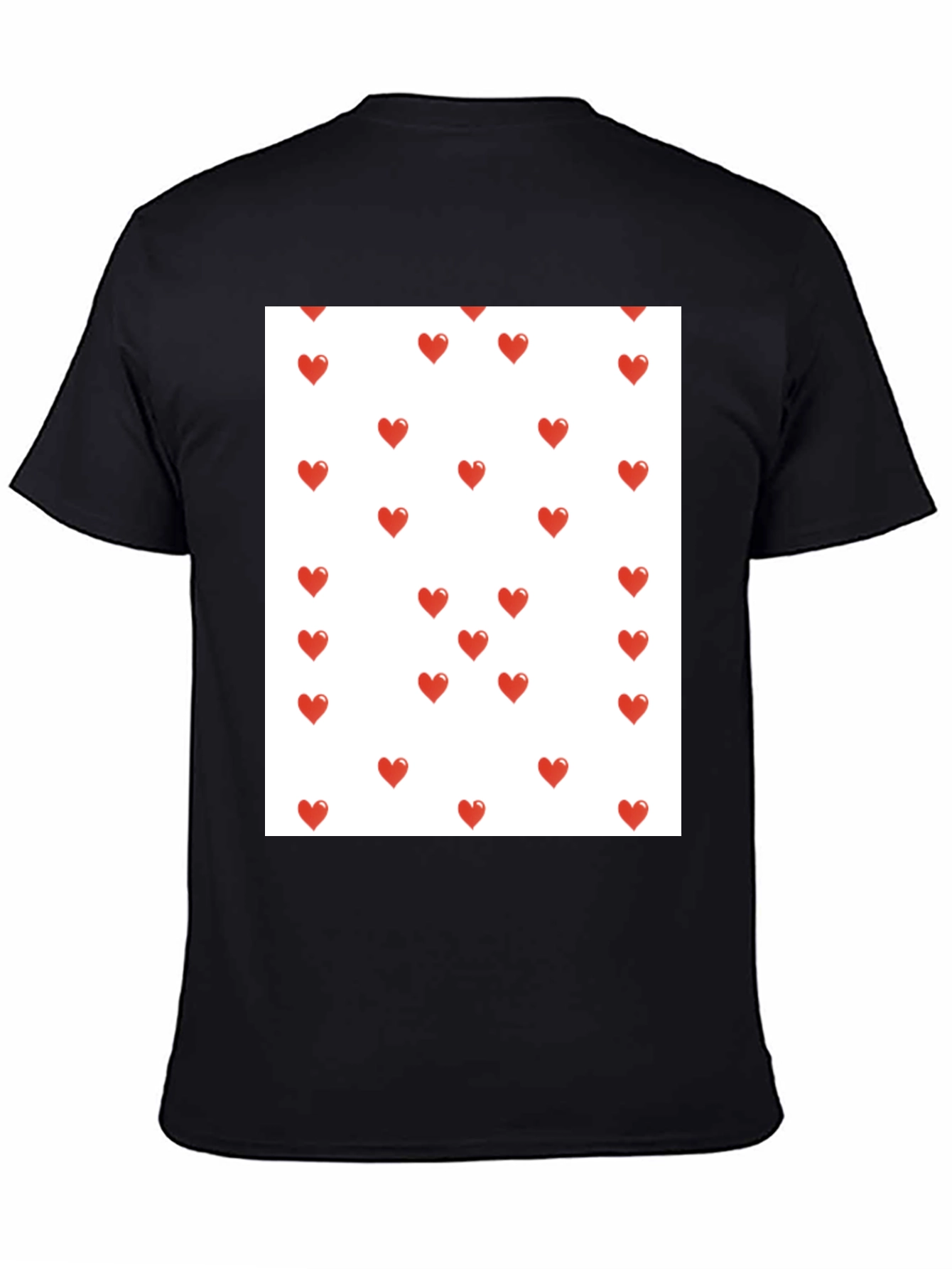 Heart Print T-Shirt - Casual Black Tee - 4