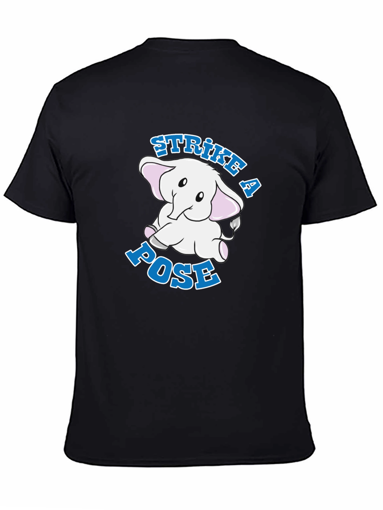 Black Strike a Pose Elephant Graphic Tee view 4