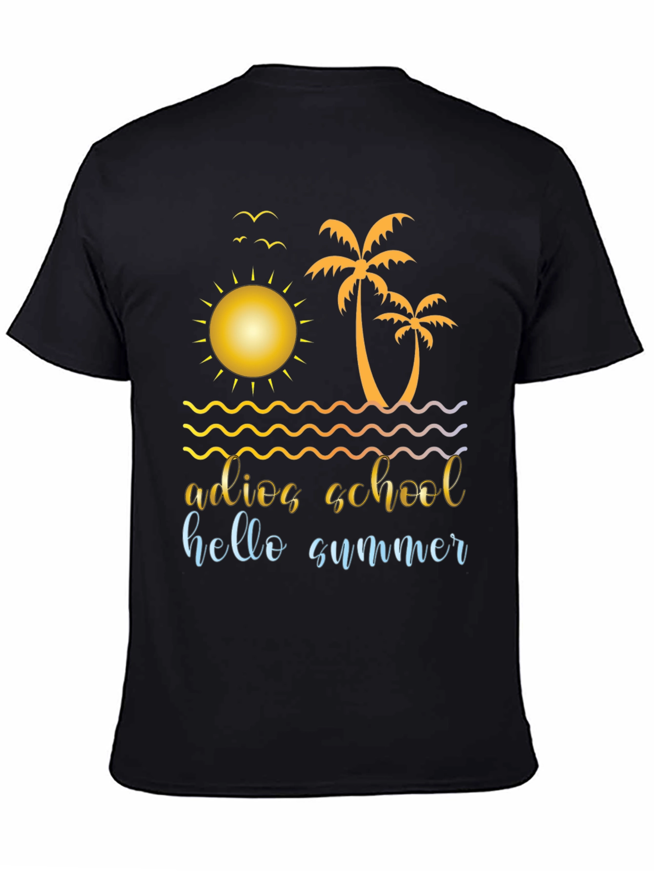 Black Adios School Hello Summer Graphic Tee view 4