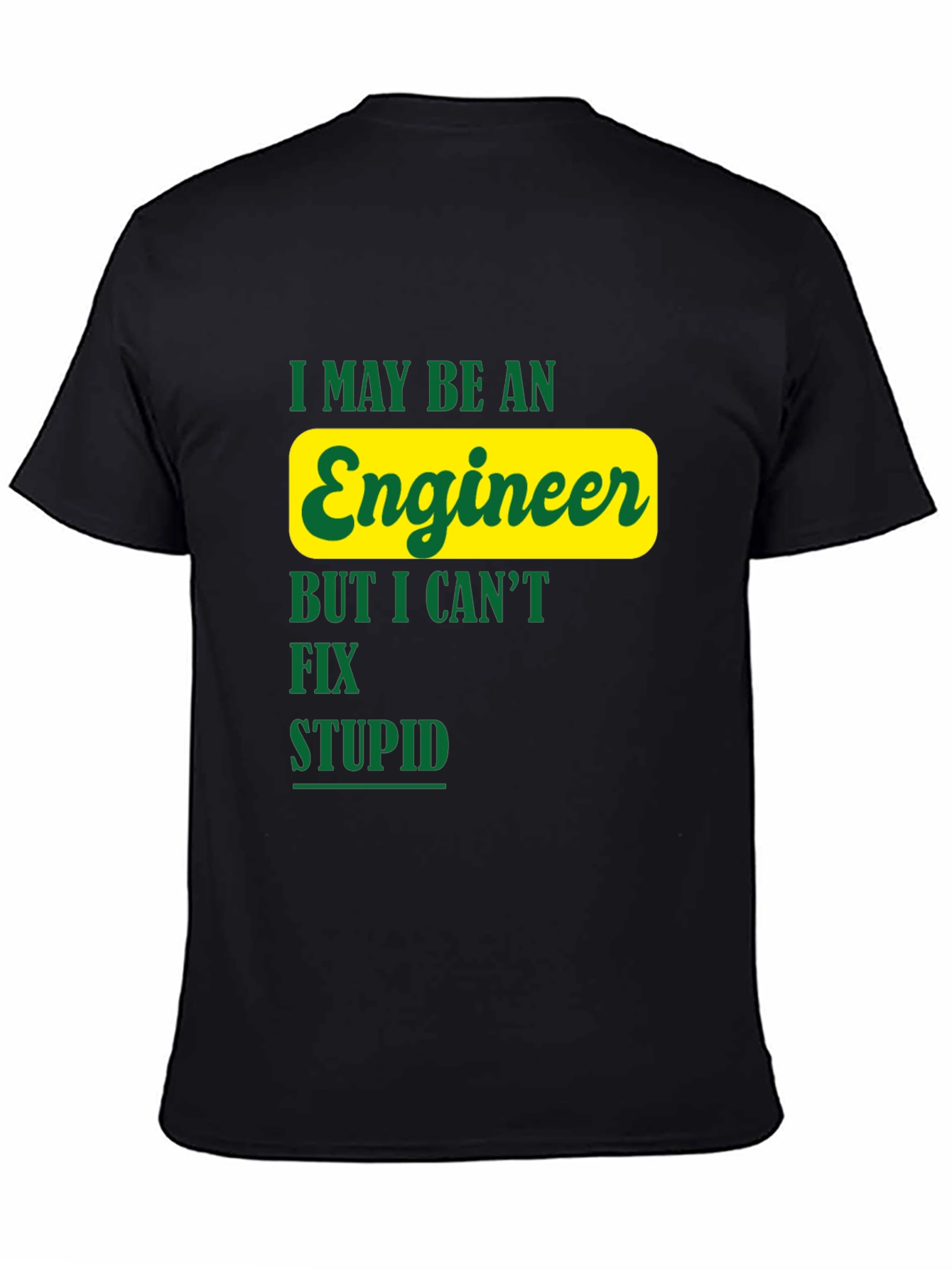 Black Engineer Humor Graphic T-Shirt - Funny & Casual Black Tee view 4