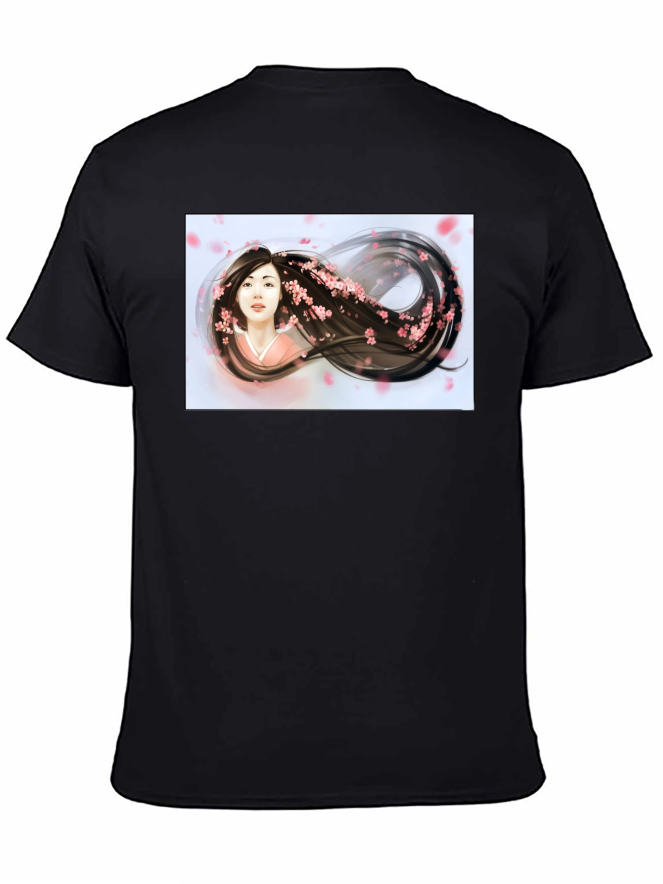 Black Sakura Dream T-Shirt - Artistic Graphic Tee view 4