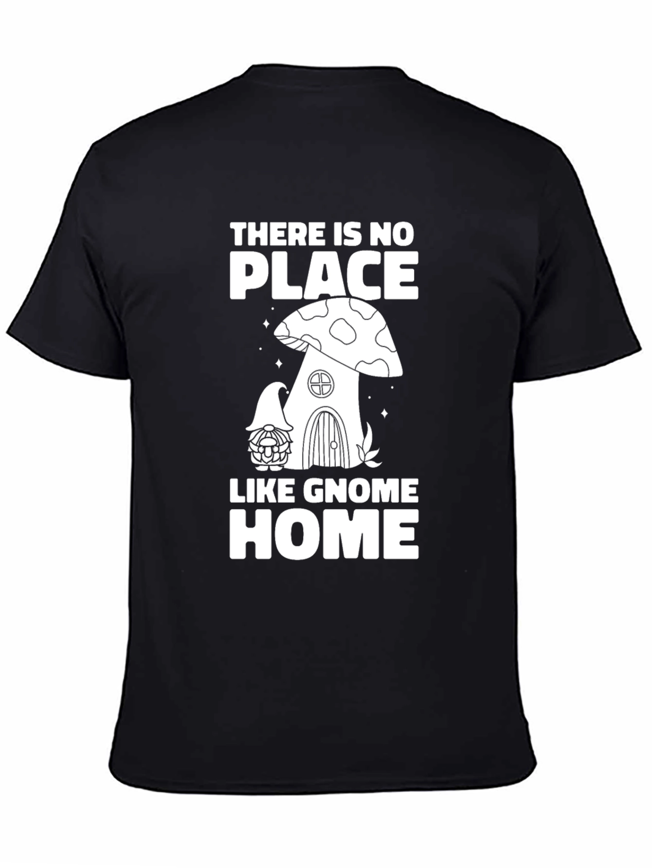 Black Gnome Home Black T-Shirt view 4