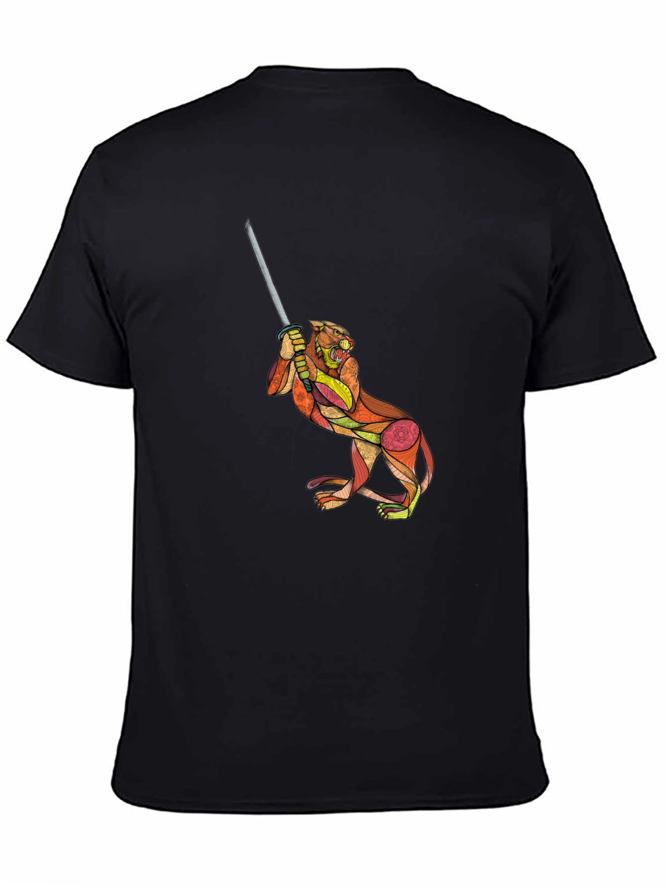 Black Tiger Katana Graphic T-Shirt view 4