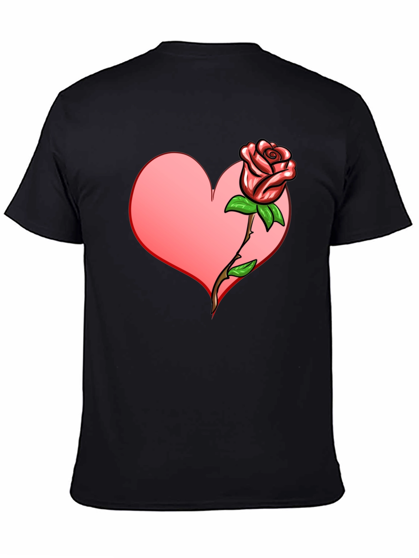 Black Heart & Rose Graphic T-Shirt view 4