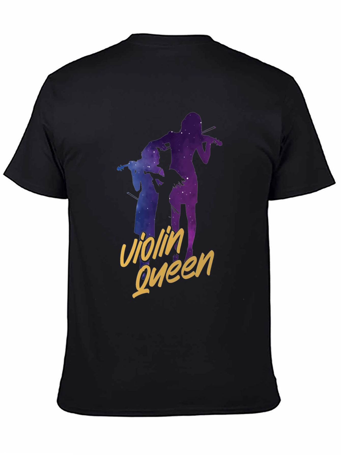 Black Violin Queen Black T-Shirt - Music Lover Tee view 4