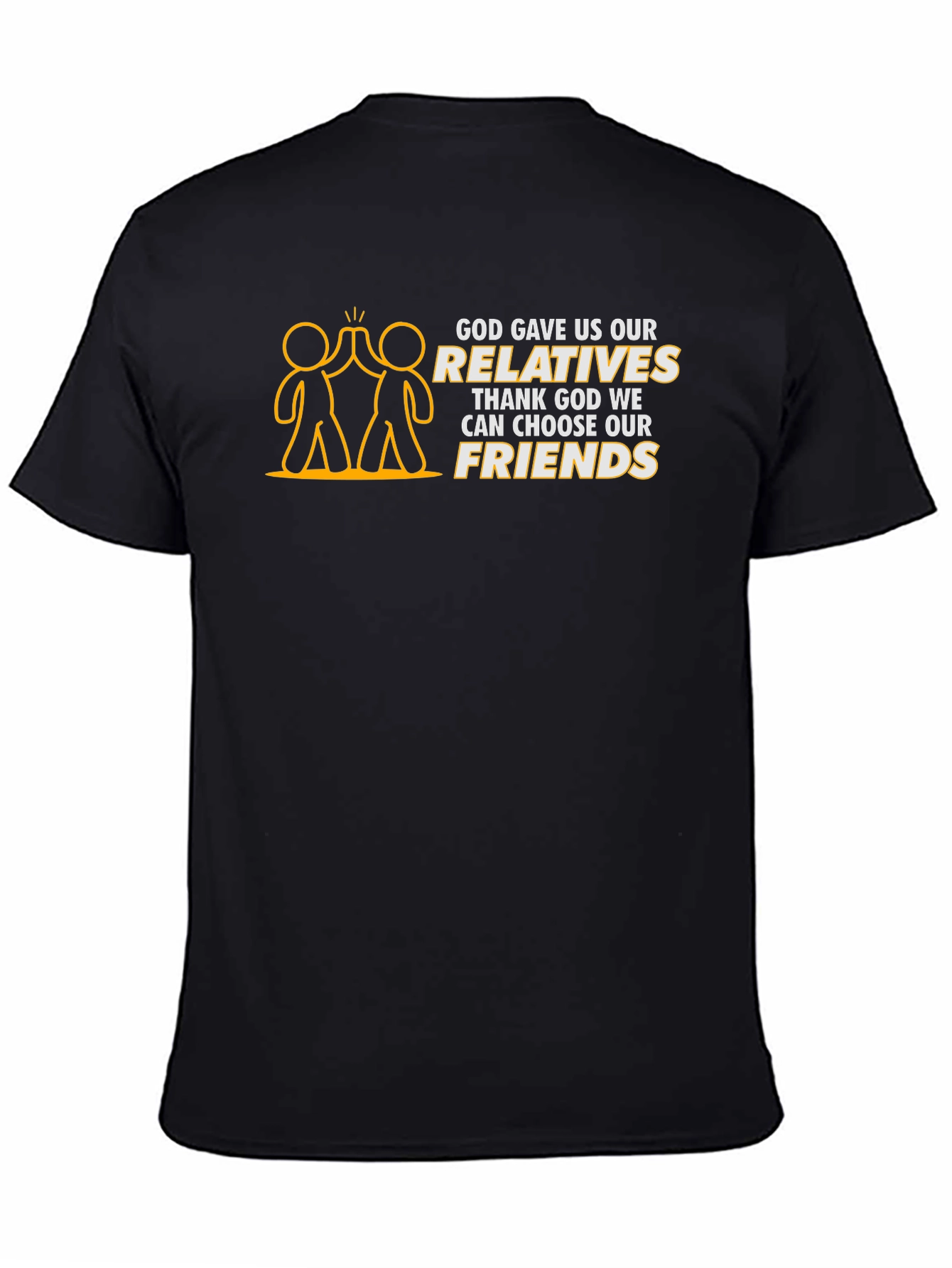 Black Funny Friends T-Shirt - Choose Your Friends view 4