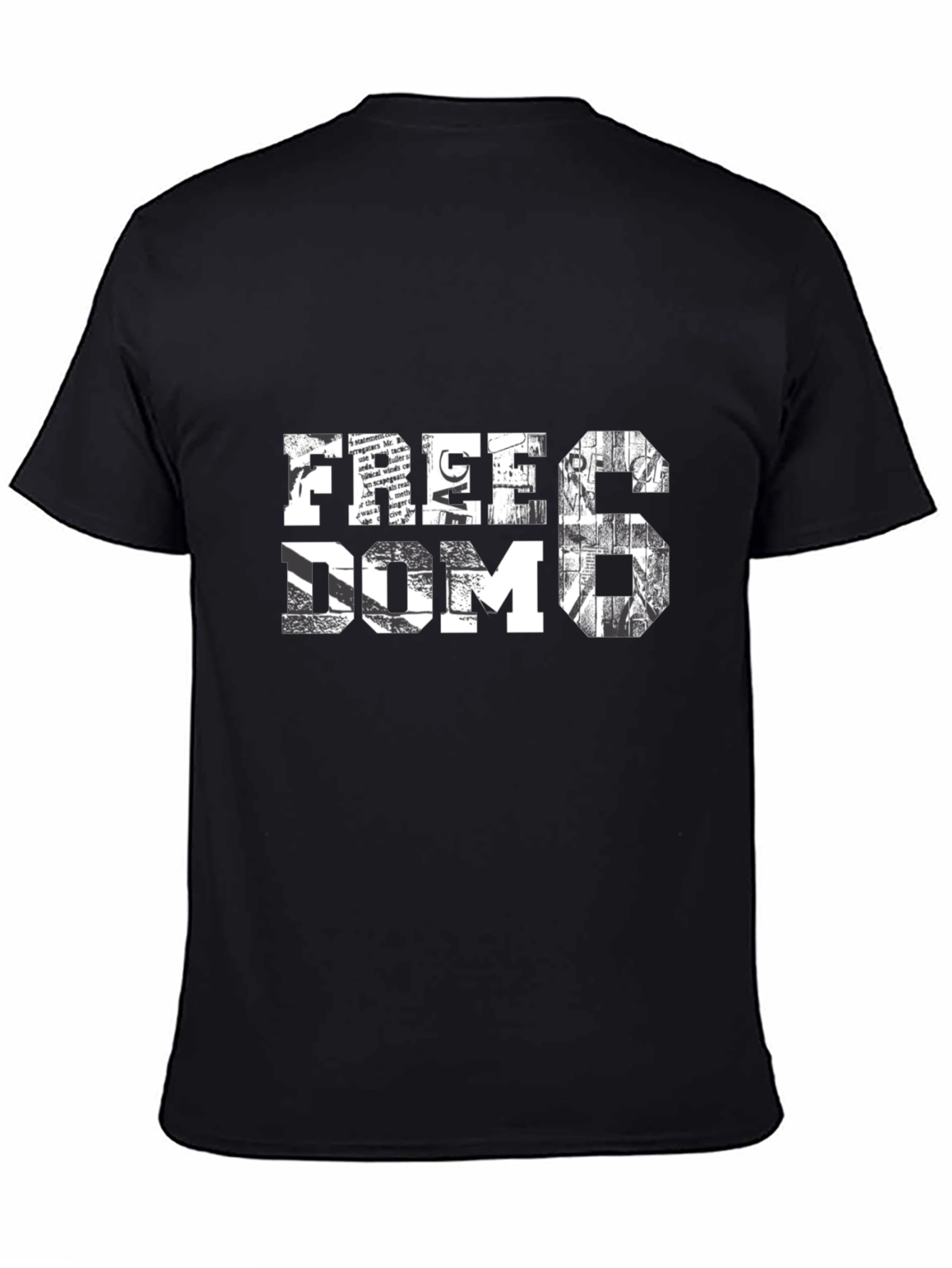 Black Freedom Graphic Print Men's Black T-Shirt view 4