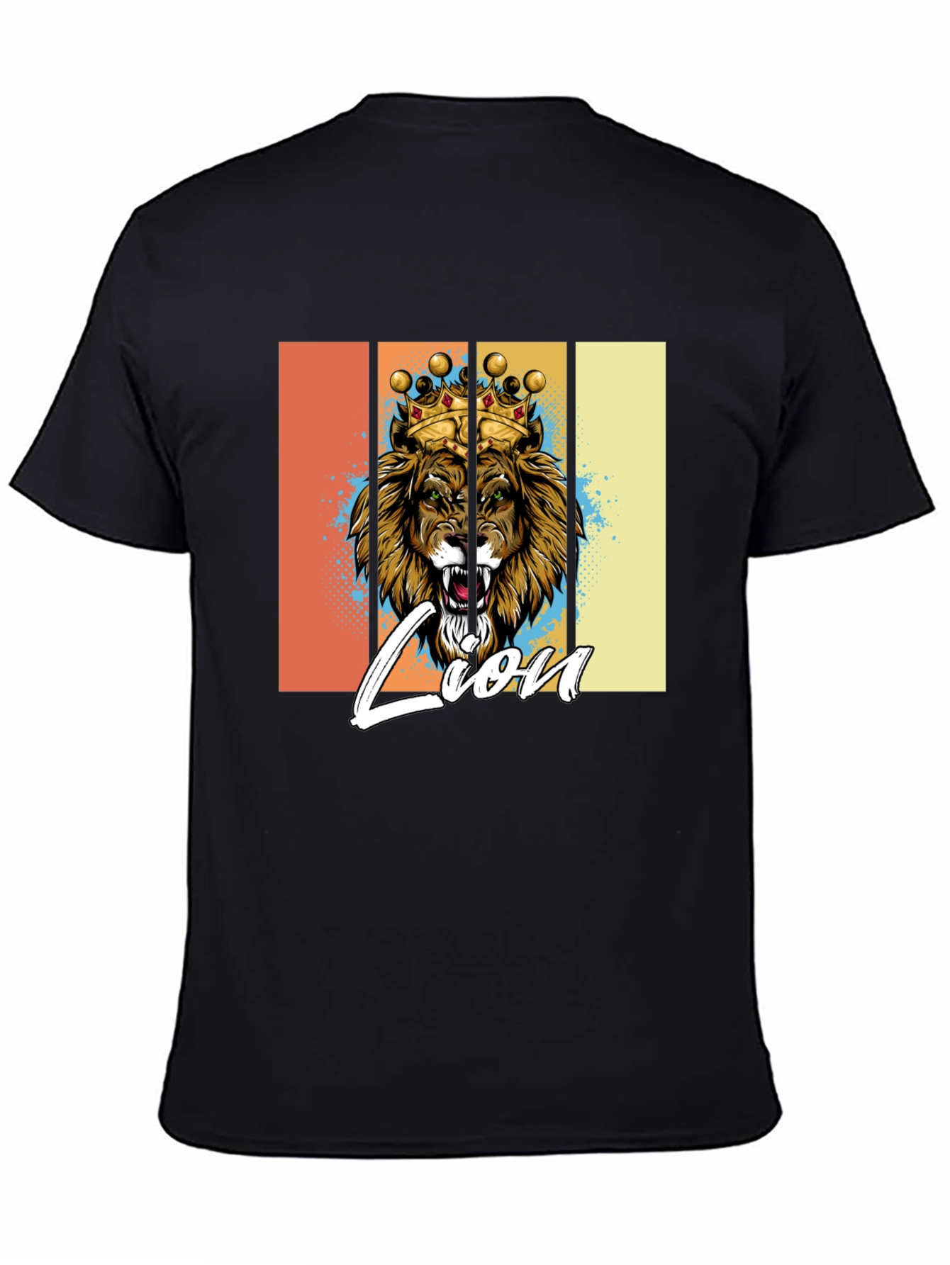 Black Lion King Graphic Print T-Shirt view 4