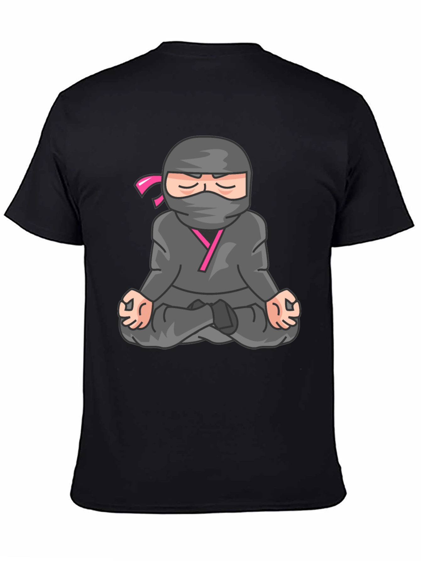 Black Meditating Ninja Graphic Tee - Black T-Shirt view 4