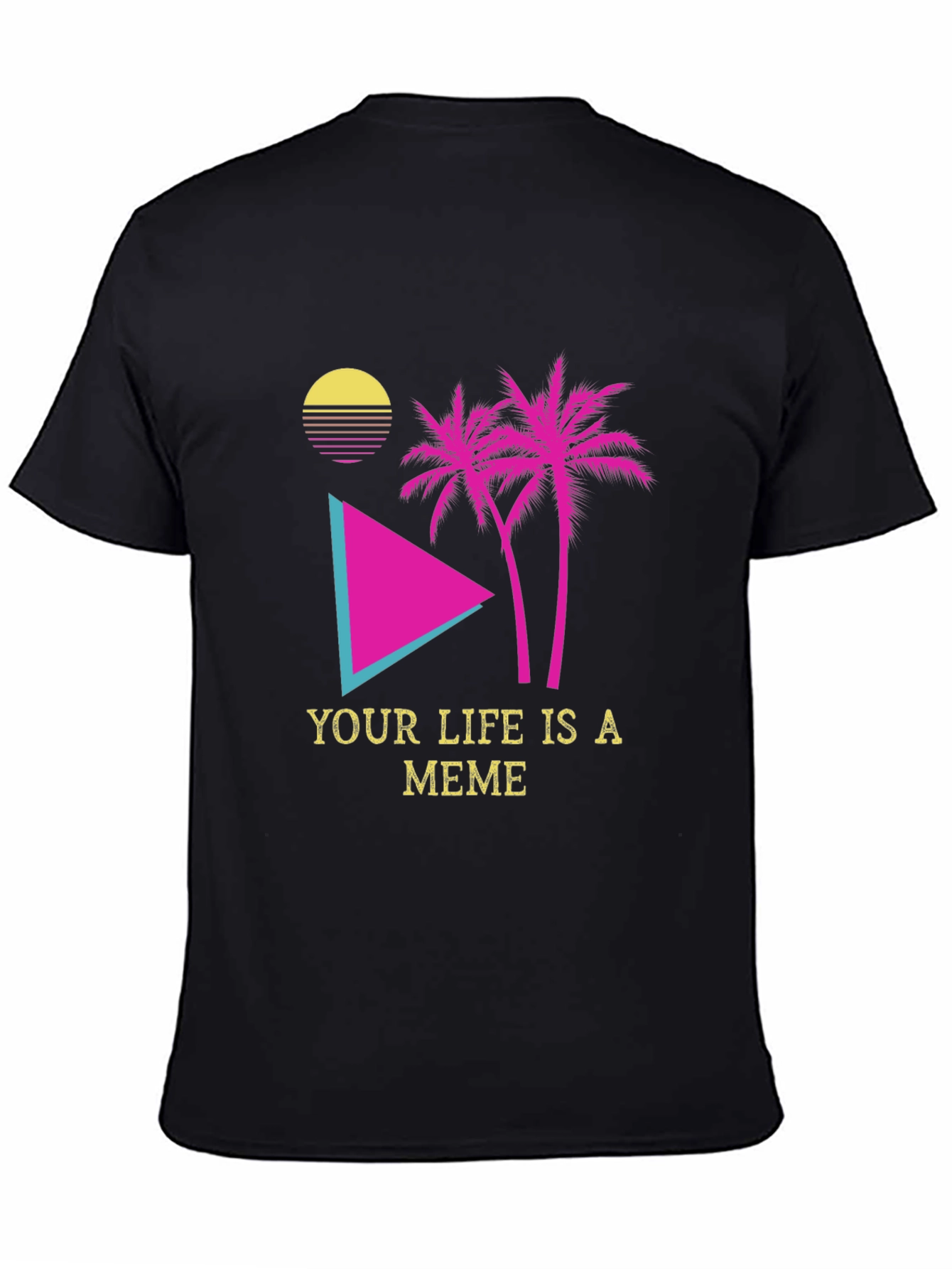 Black Meme Life Graphic Tee - Black Novelty T-Shirt view 4