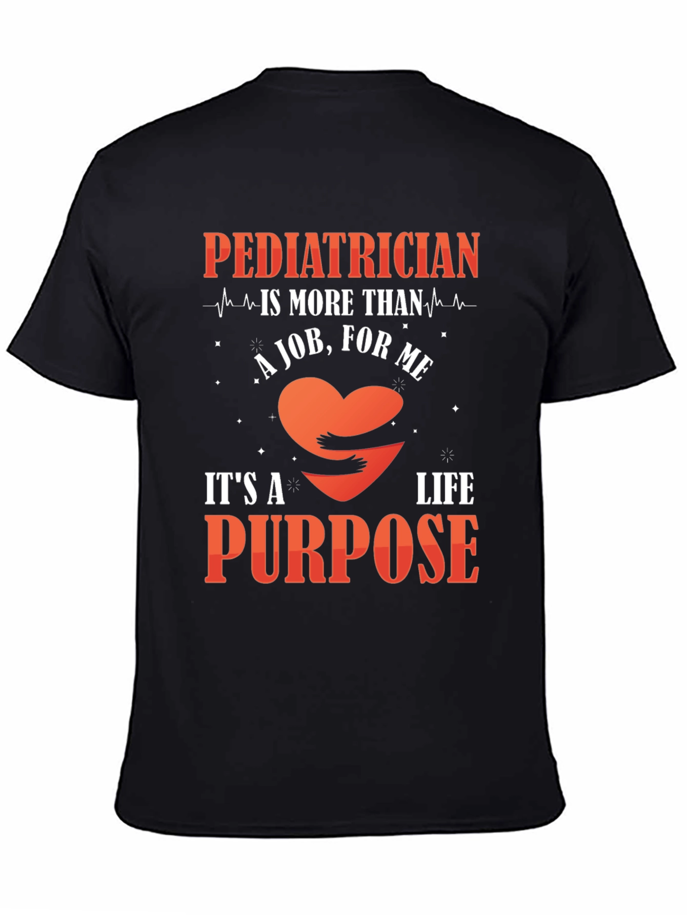 Black Pediatrician Life Purpose T-Shirt view 4