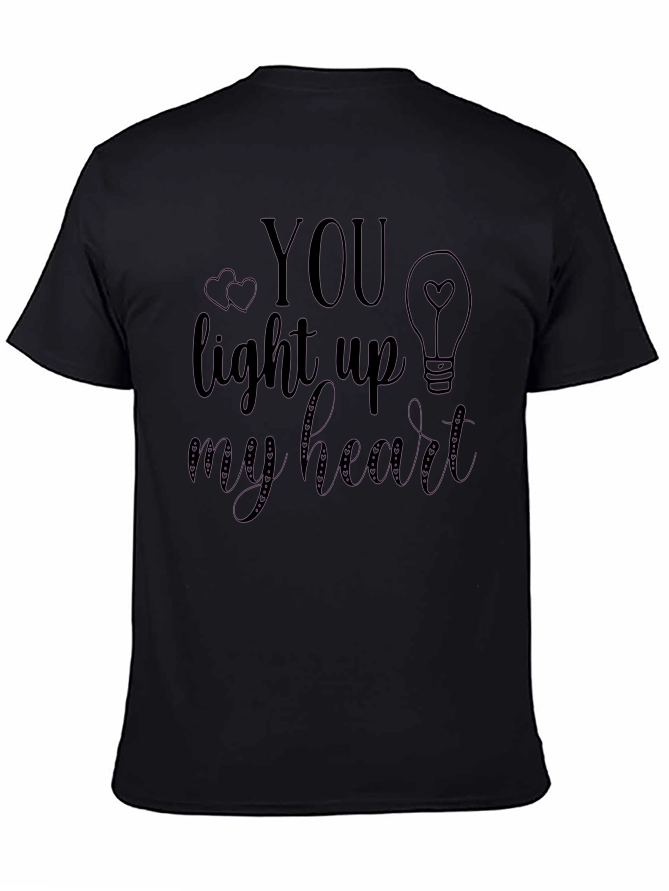 Black You Light Up My Heart Graphic Tee view 4