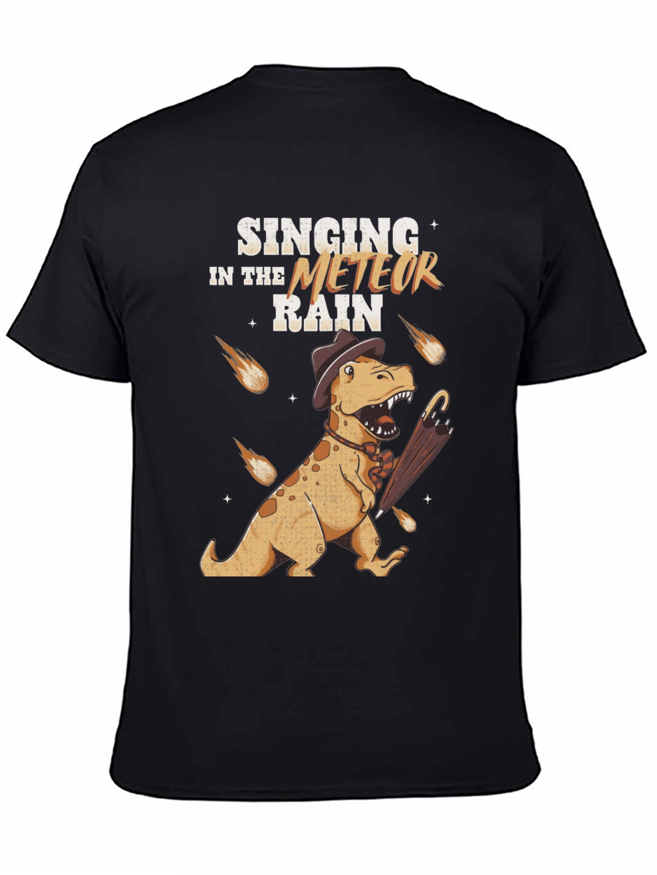 Black Singing in the Meteor Rain T-Shirt view 4