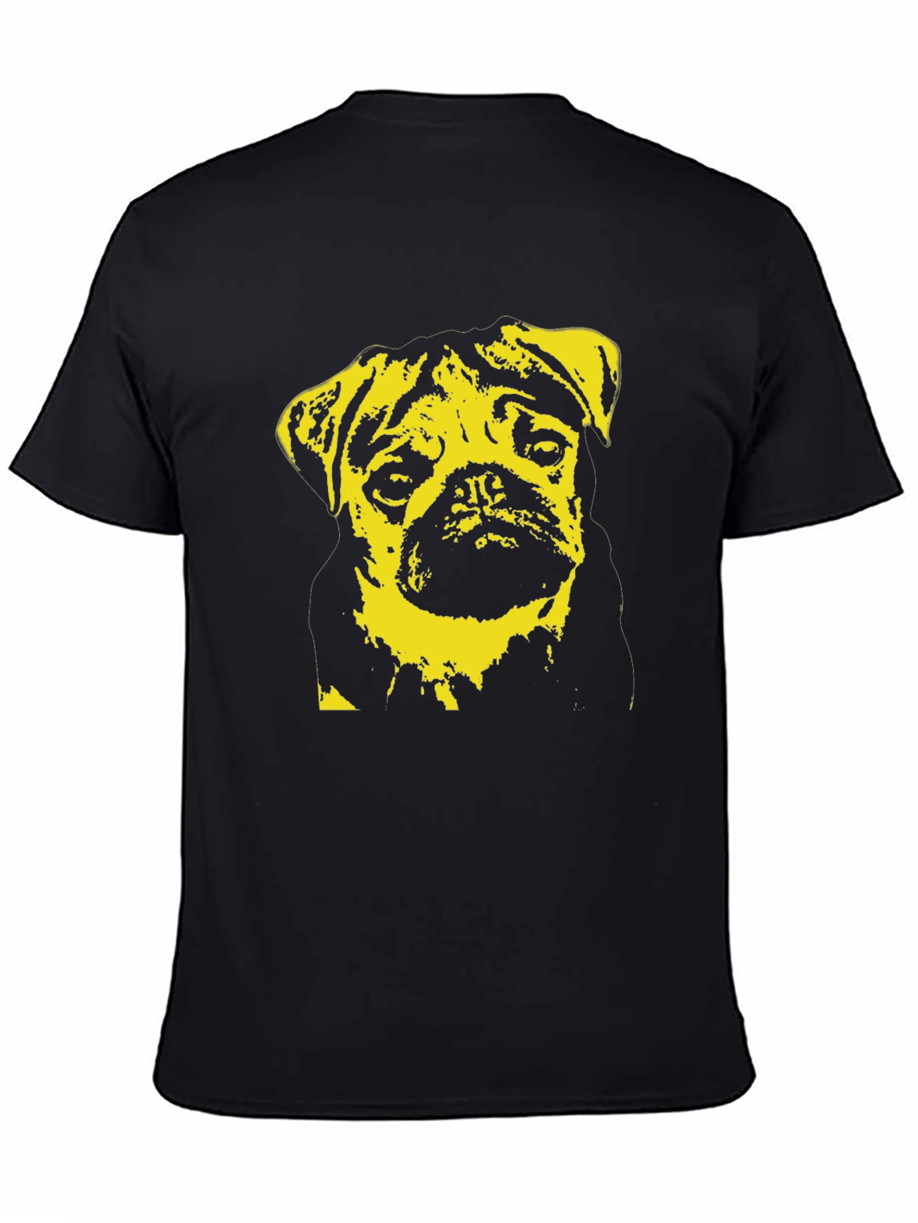 Black Pug Portrait Graphic Tee - Trendy Dog Lover Shirt view 4
