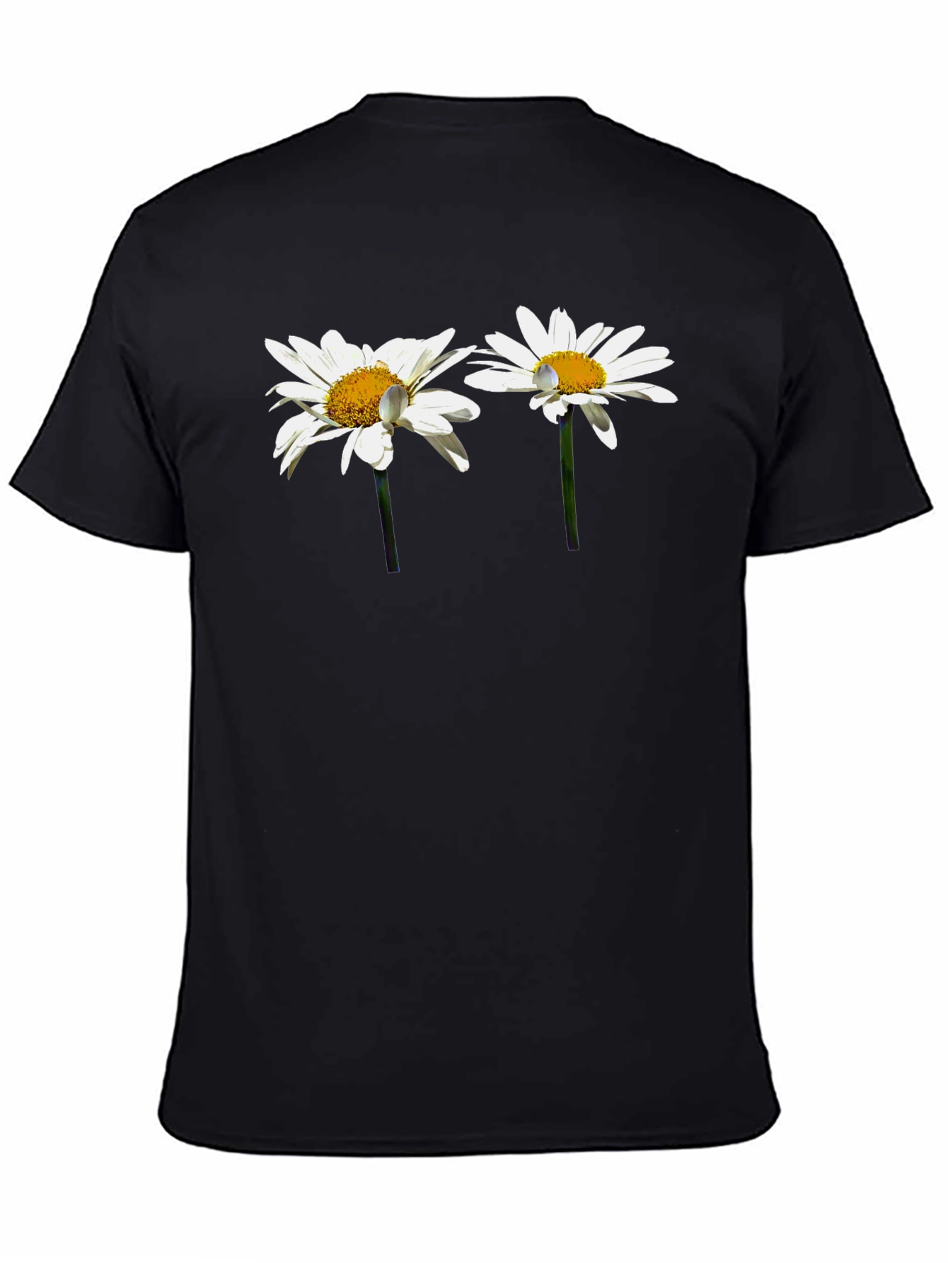 Black Daisy Flower Graphic T-Shirt - Stylish Casual Wear view 4