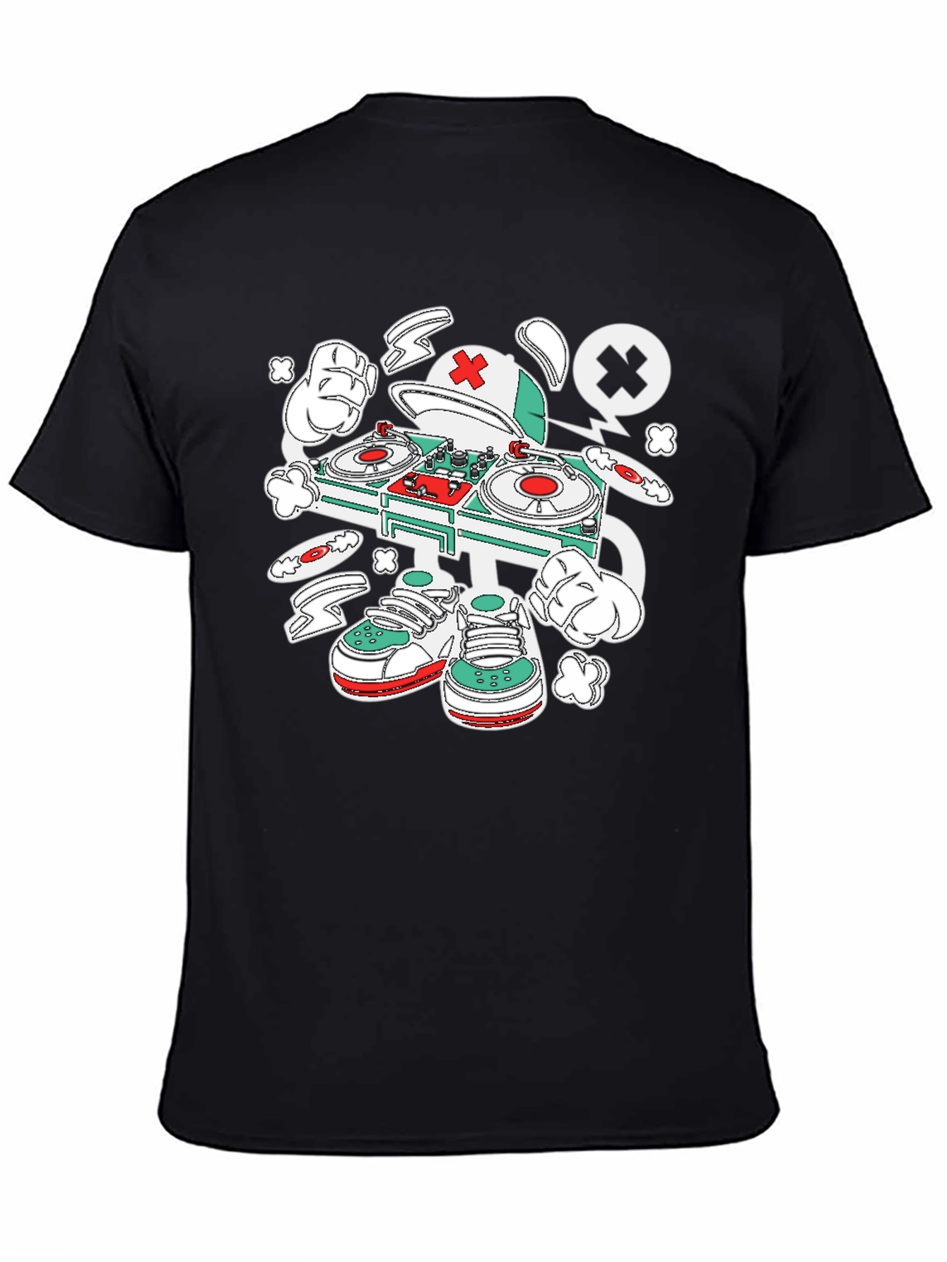 Black DJ Turntable Graphic Tee - Fresh Style view 4