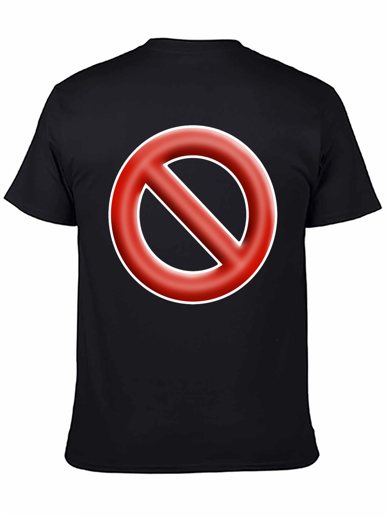 Black No Symbol T-Shirt - Bold Graphic Tee - Black view 4