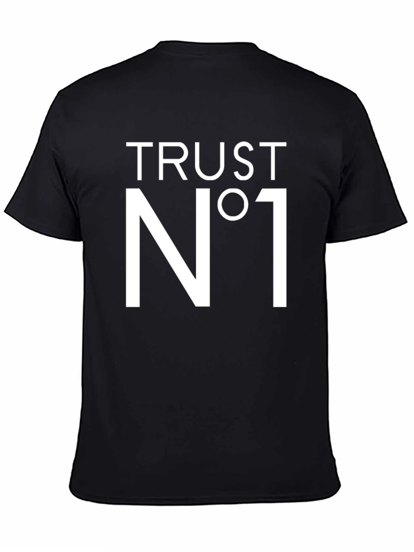 Black Trust No One Black Graphic T-Shirt view 4
